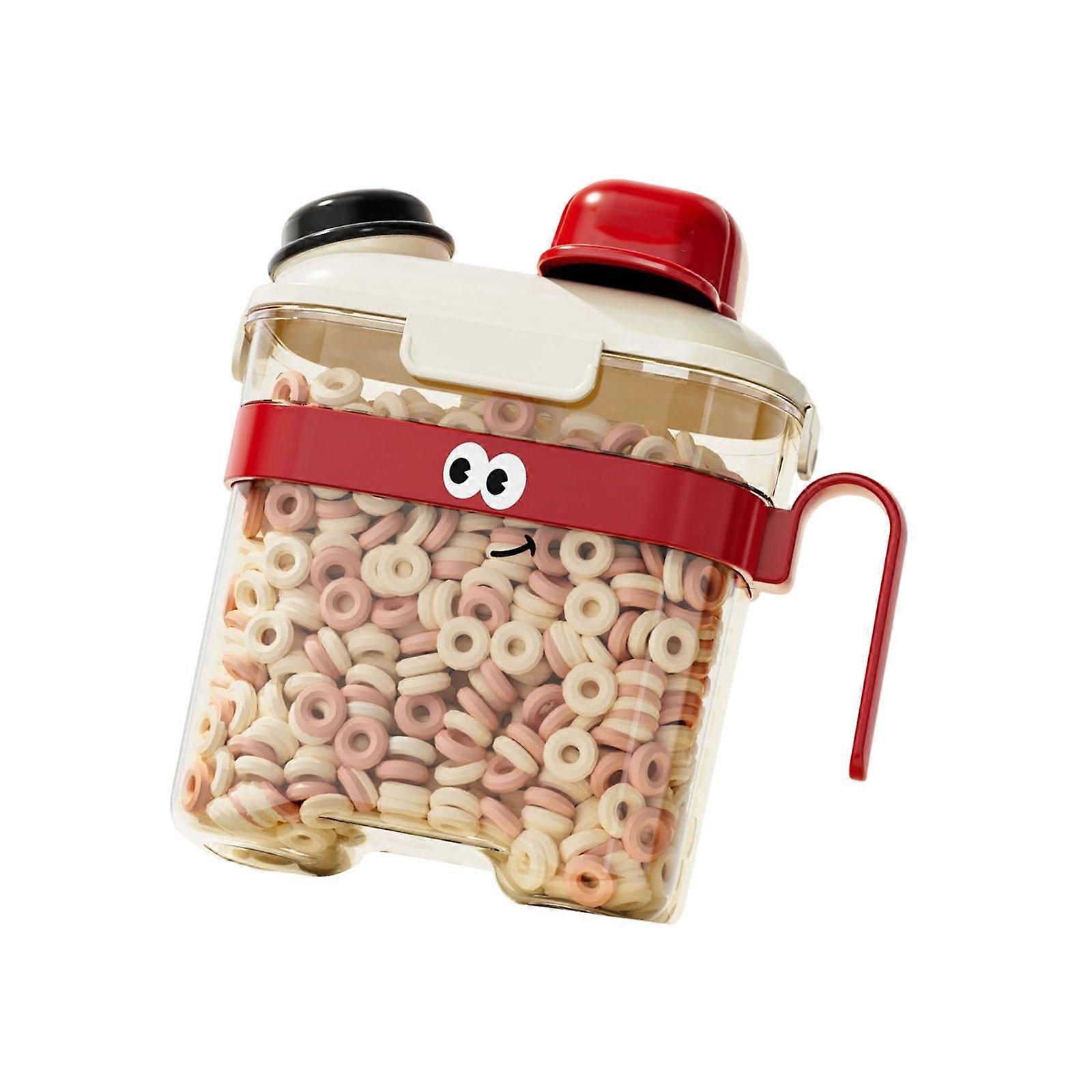 Teapot Themed Pet Food Storage Solution Extra Big Capacity Preservation Easyly Grip Handle Portable  Red