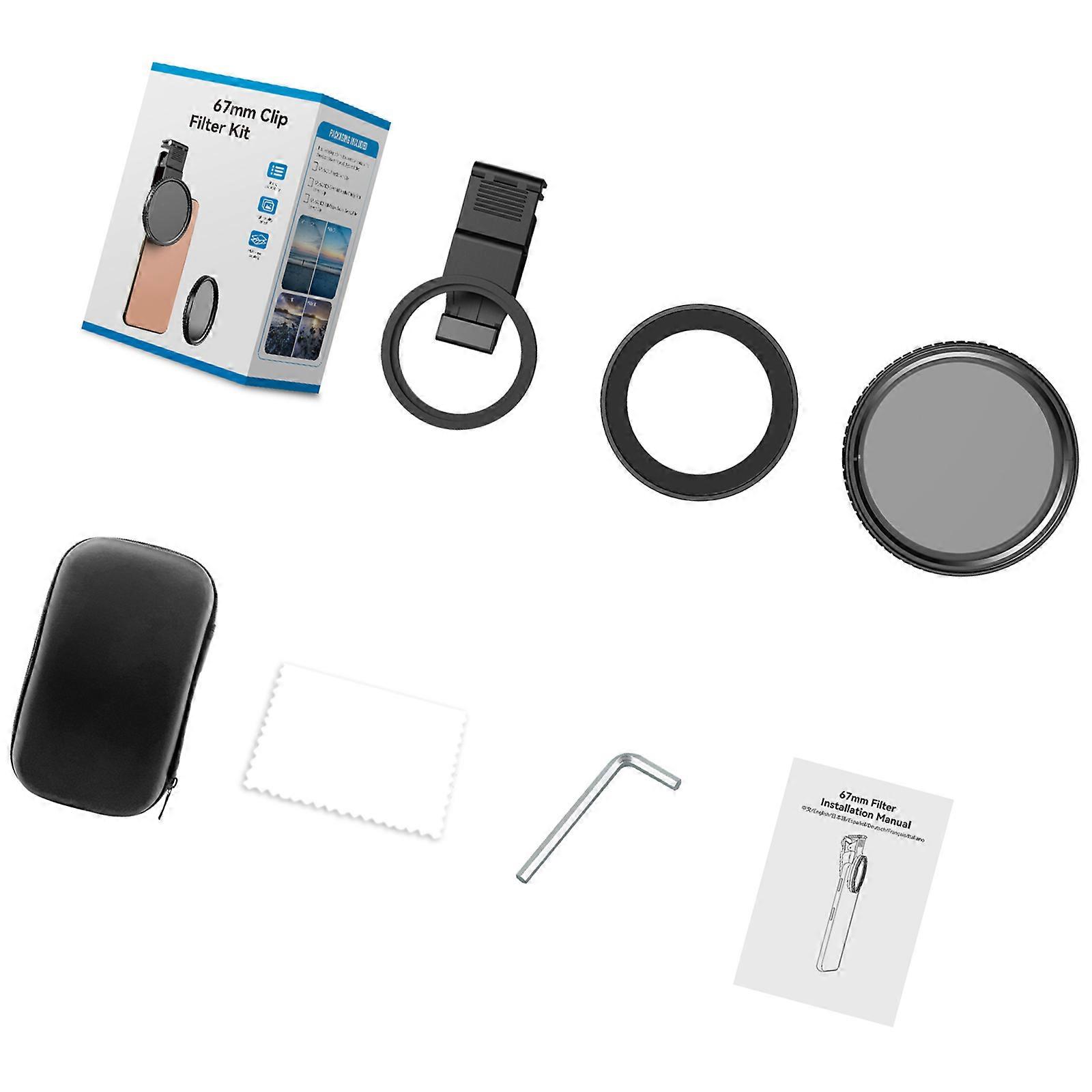 Circular Polarizer Filter with Cold Shoe Clip for Phone 16 15 14 Clip-On CPL Filter Camera Lens Polarizing Filter Set Multicolor