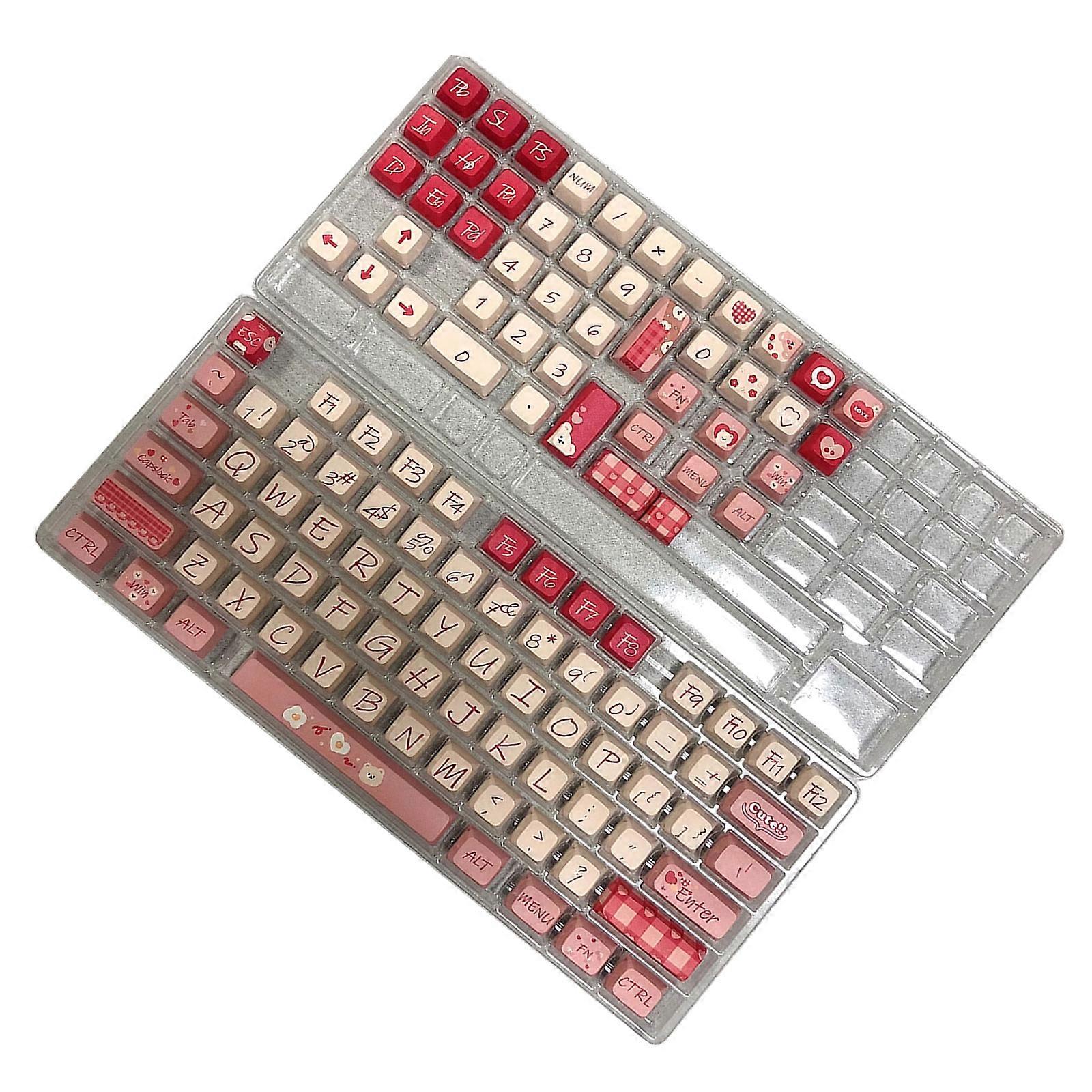 PBT Keycaps 120keys Lucky Bear Theme English Keycap Sublimations XDA Profile Keycap For 64/96/104/108 Layouts Multicolor