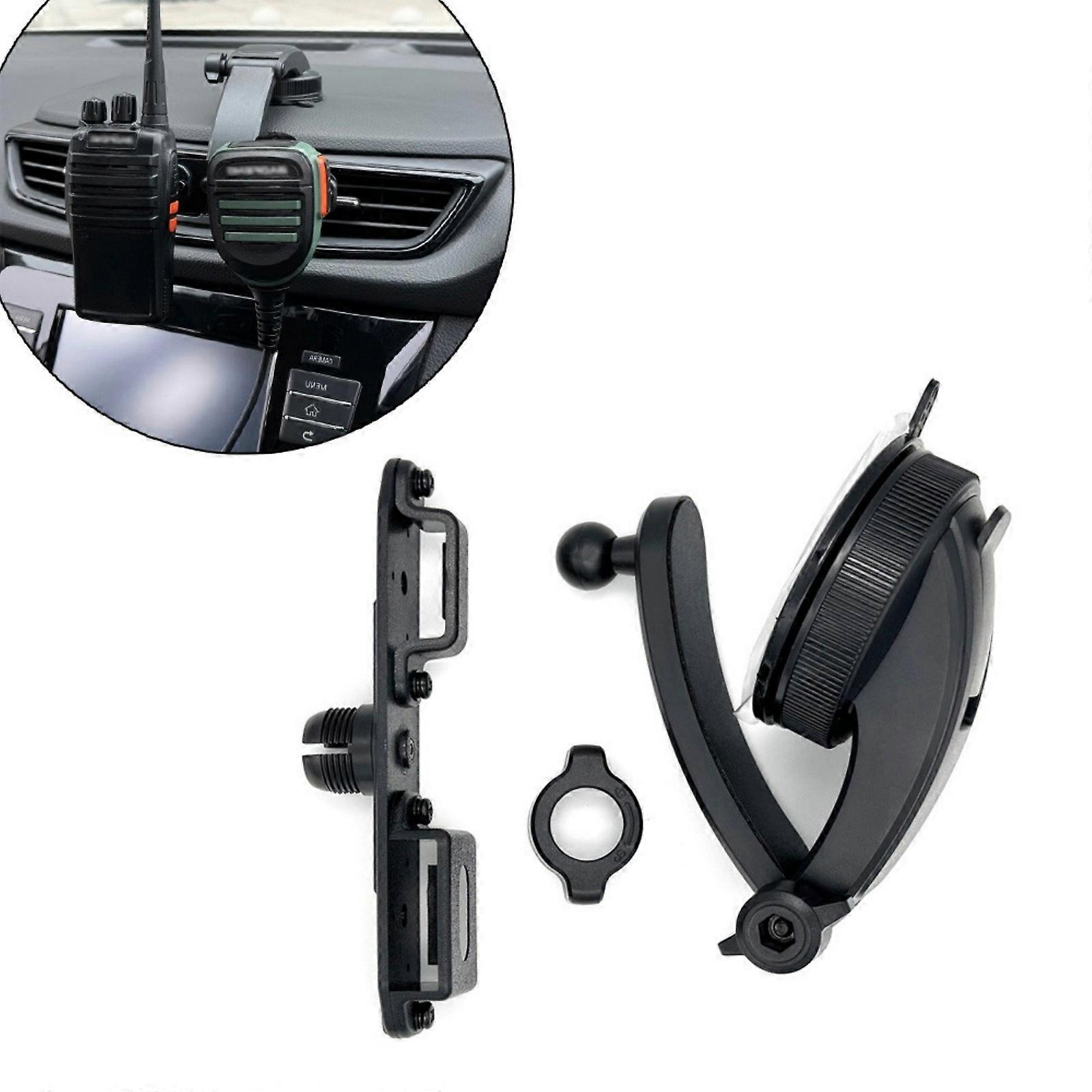 Car Dashboard Transceiver Mount Adjustable Hand Microphone Stand with Strong Suction Cup for Vehicle Communication Multicolor
