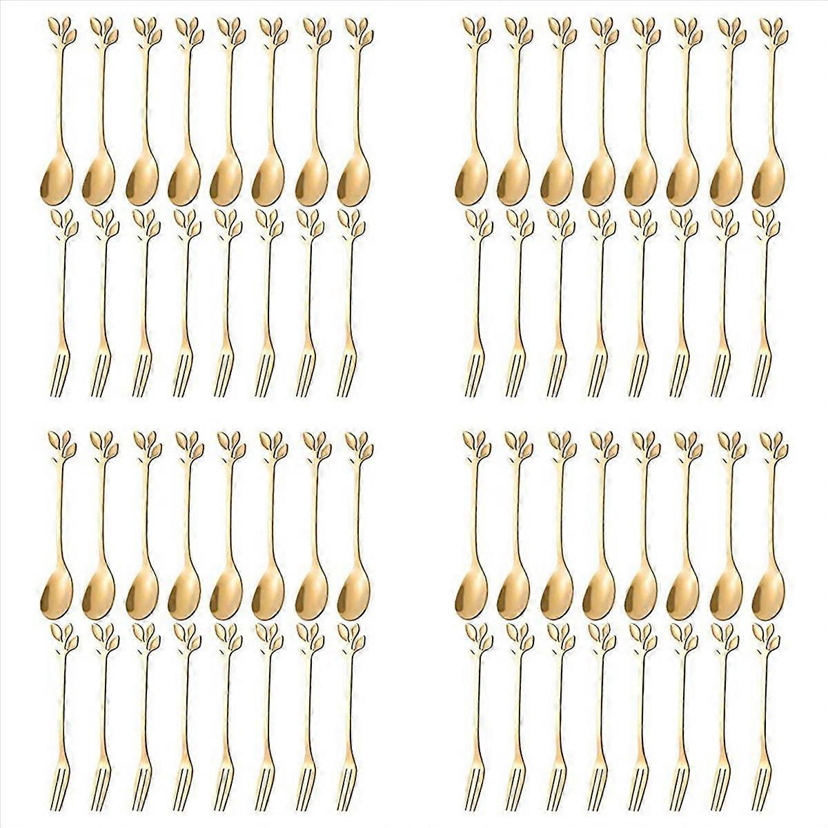 Dessert Spoon and Fork Set Cake Fork Coffee Spoon Fruit Fork Stainless Steel