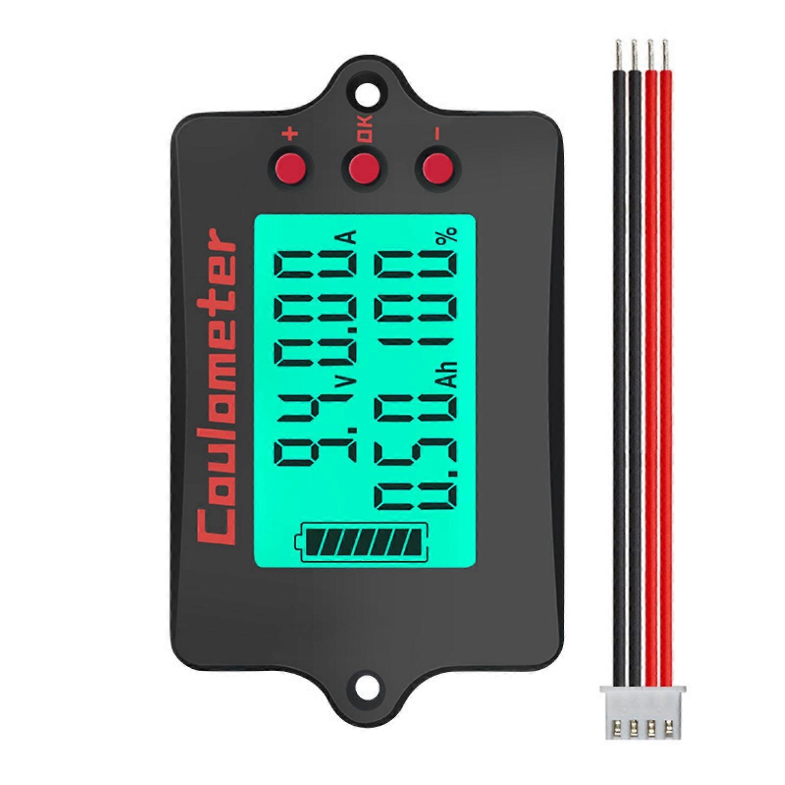 Coulomb Counter Meter Battery Monitors Digital Voltmeter Ammeter Battery Capacity Tester Indicator Coulometer Multicolor