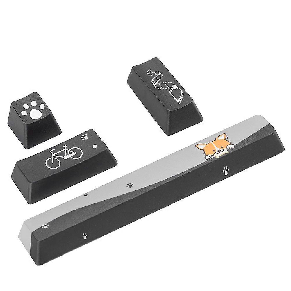 DIY Mini Black Dogs Pattern Keycaps SpaceEScEnterNumpad Enter Keycap for Mechanical Keyboard(Mini Black Dogs Pattern, 4Pcs )