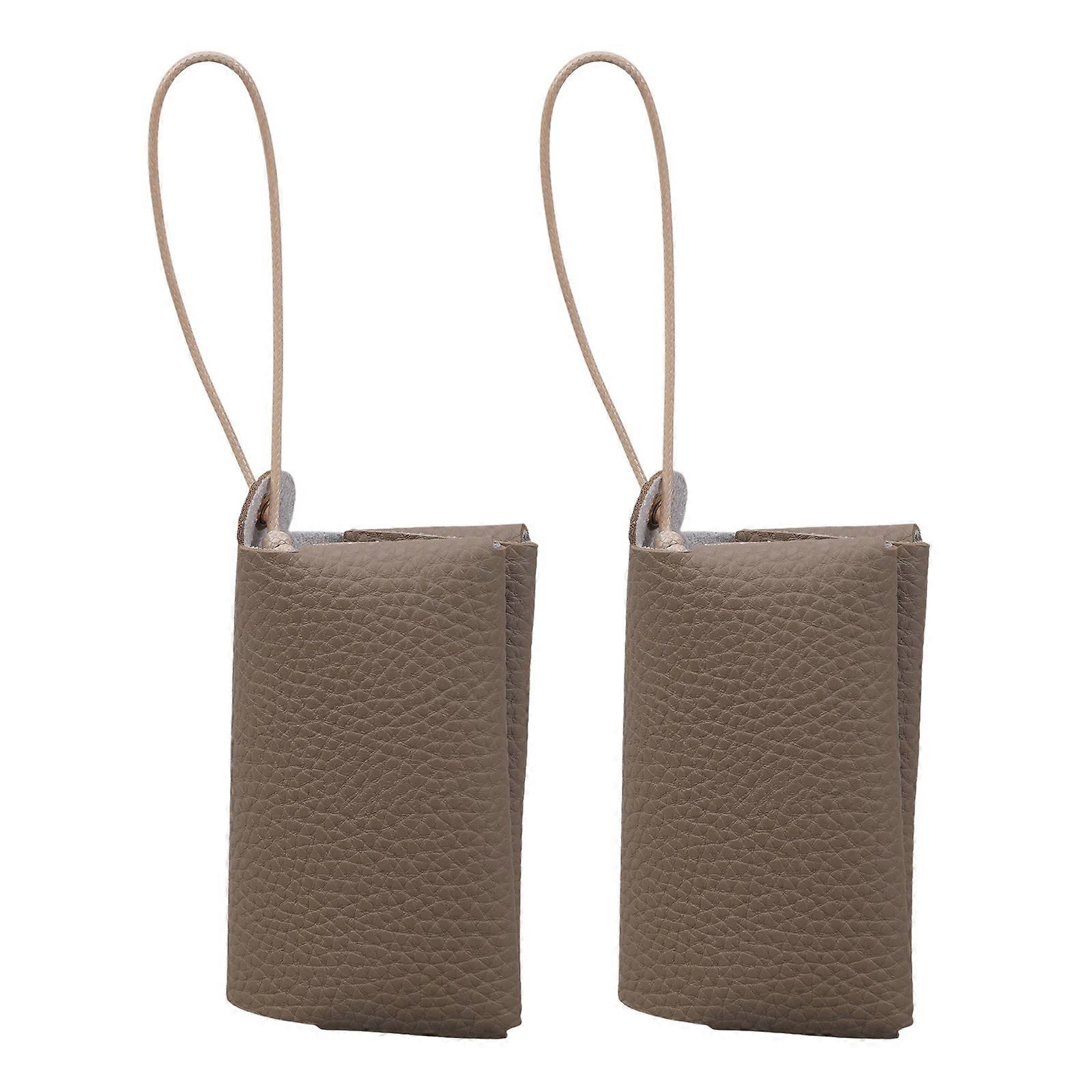 Portable Pocket Tissue Holder Travel Size Reusable PU Leather Paper Storage Pouches for Small Items and Face Tissues  Grey