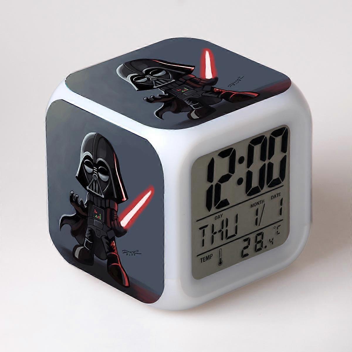 LED Alarm Clock with Star Wars Pattern - Glowing Colorful Digital Desk Clock Compatible with HTNL#820, Creative Gift for Kids & Adults