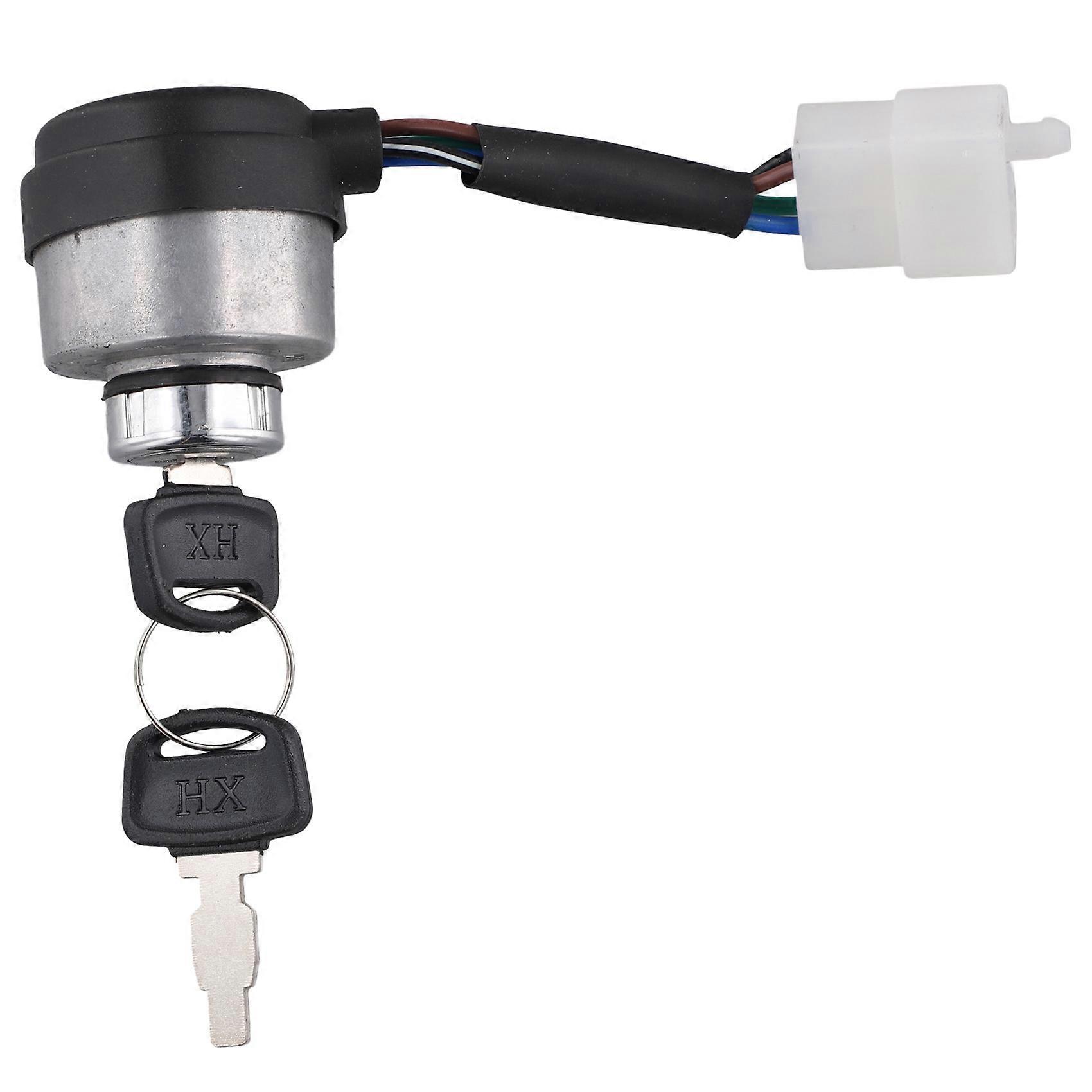 4 Wire Ignition Key Switch with Keys Door Locks Fit for 2-5KW Gasoline Generators Fits Gas Generator