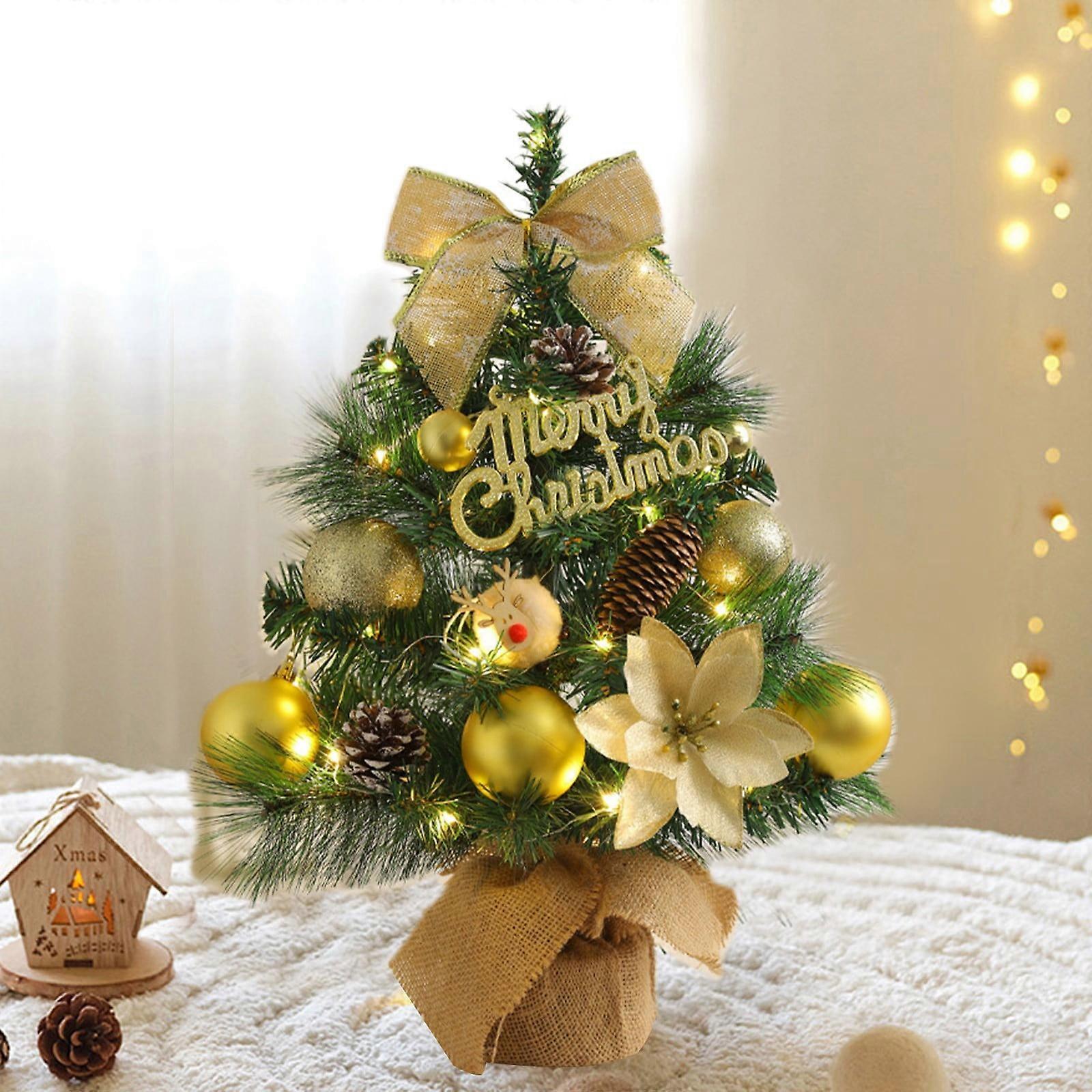 capino Desktop Christmas Trees Mini Pine Tree Mini Flocking Tree Simulation Tree for Xmas Holiday Party Home Tabletop Decor