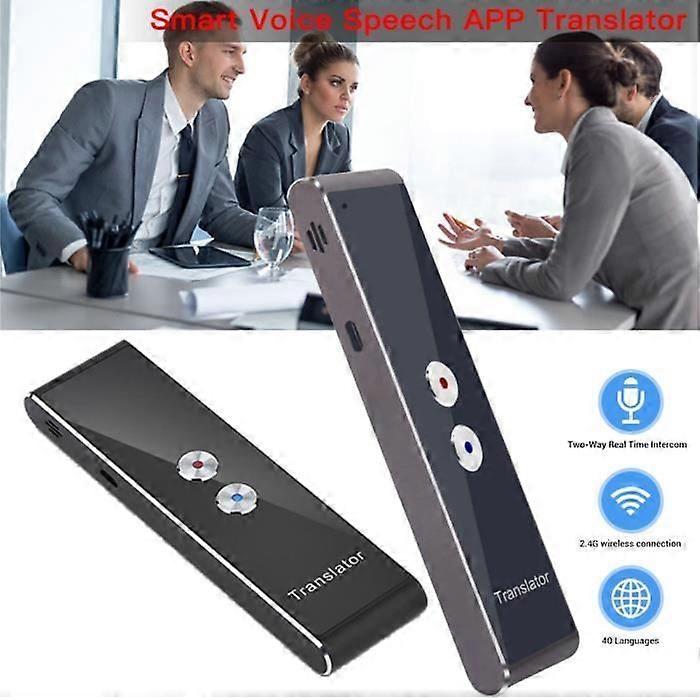 T8 Mini Smart Portable Instant Voice Translator, 40 Languages, Multilingual App, Real-Time, Two-Way, 2.4G Wireless - Grey