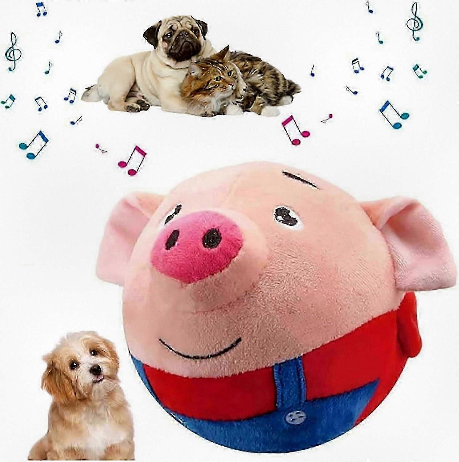 Active Moving Pet Plush Toy with Talking & Bouncing, Interactive Squeaky Dog Toys for Dog Training & Anxiety Relief