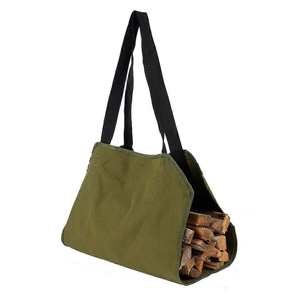 Firewood Carrier Waxed Canvas Log Tote with Handle, OpenEnded Design for Indoor Outdoor Use