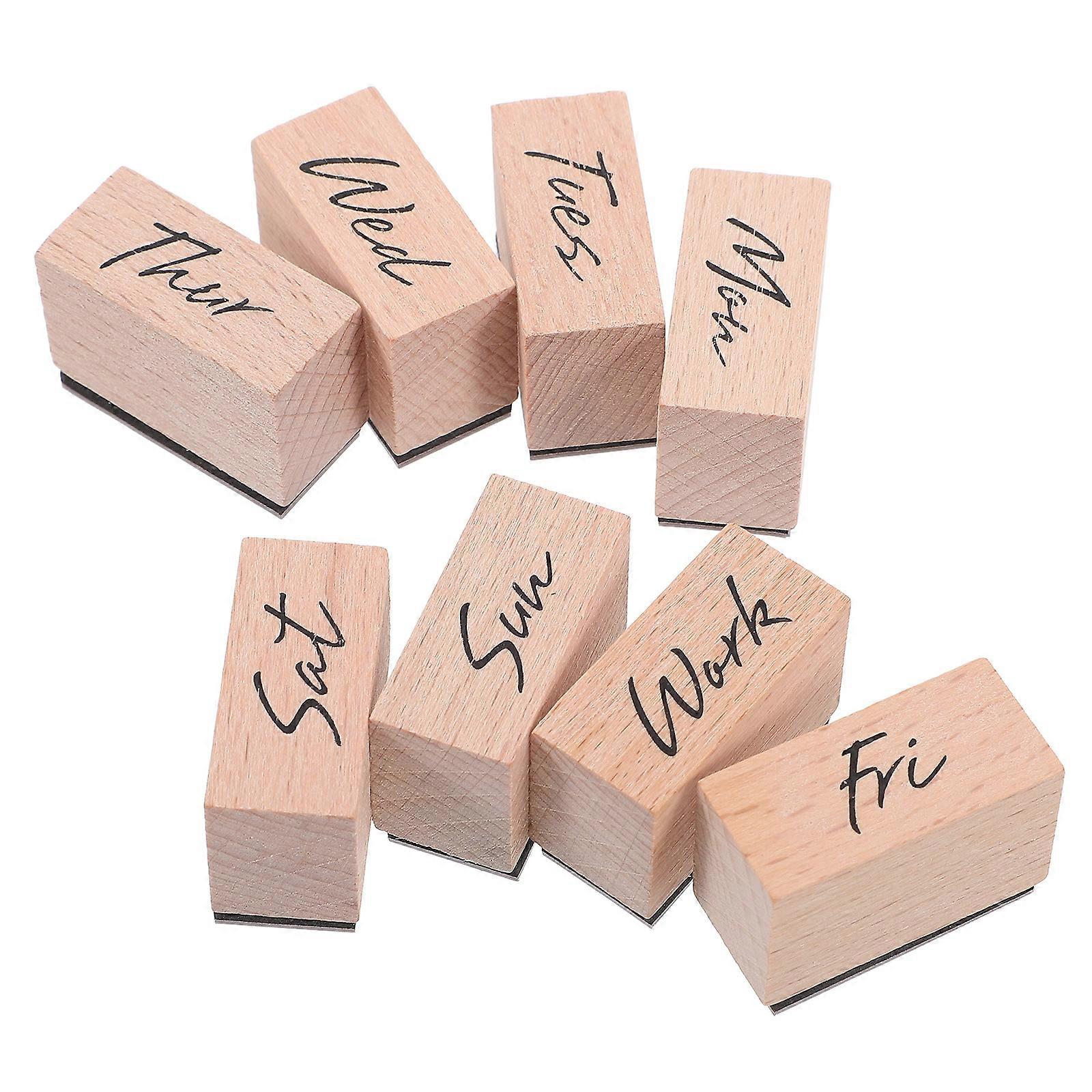 Wood Mounted Decorative Stamps Set For Craft Enthusiasts And Artists In Beige With Unique Delicate Style