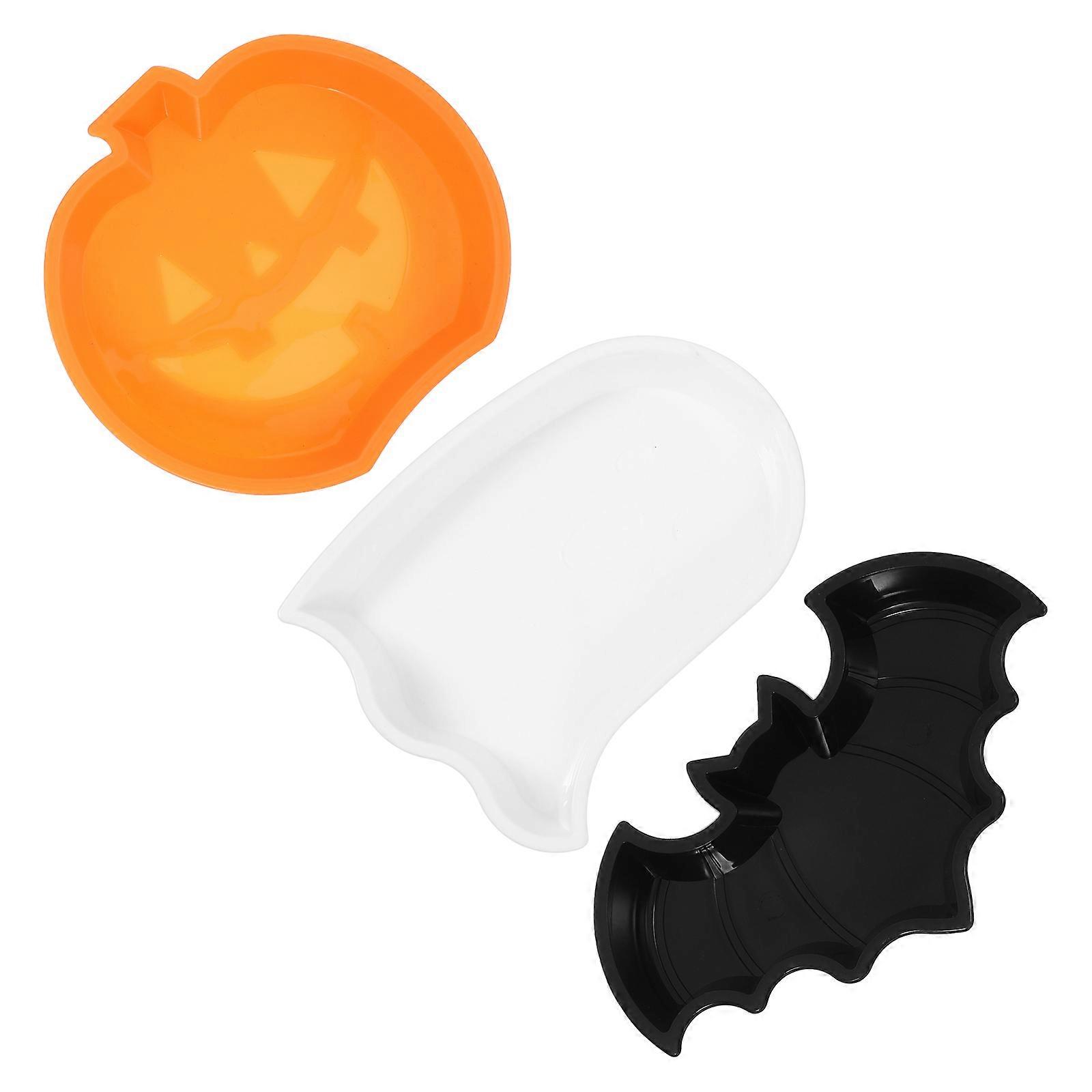 Halloween Serving Dishes Ghost Shape Holding Fruit For Hotels Compact Design 3Pcs