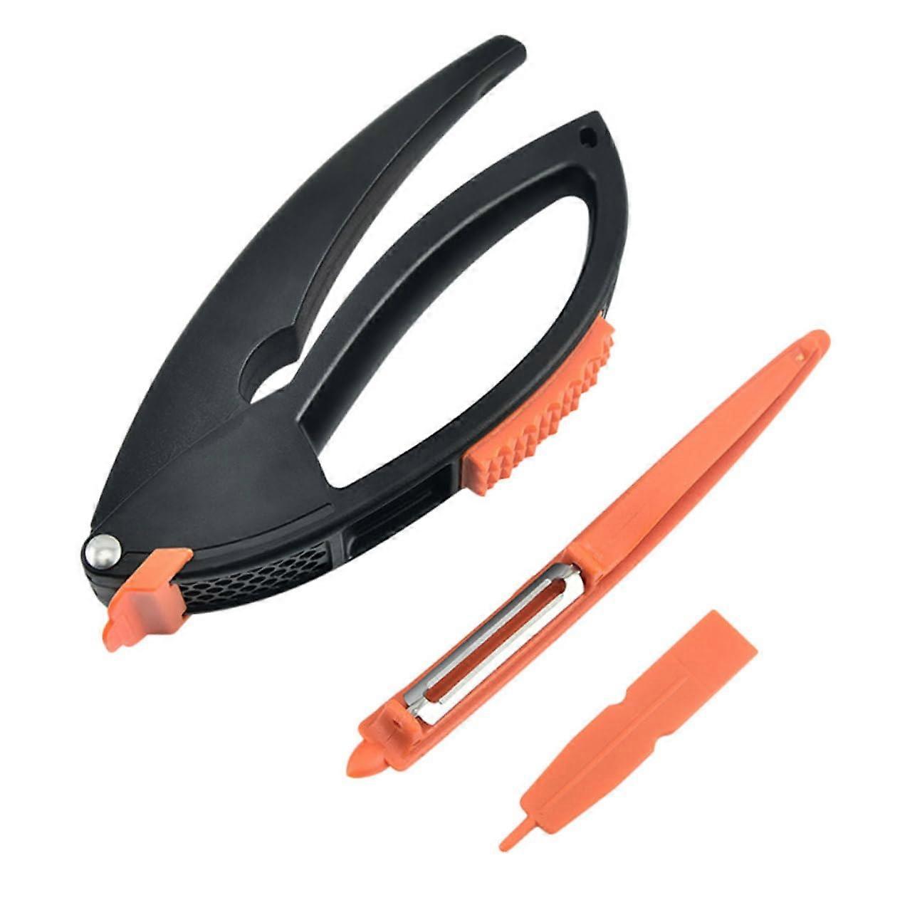 Manual Garlic Press with Ergonomic Grip, Compact Chopper Tool for Fast and Uniform Garlic Mincing