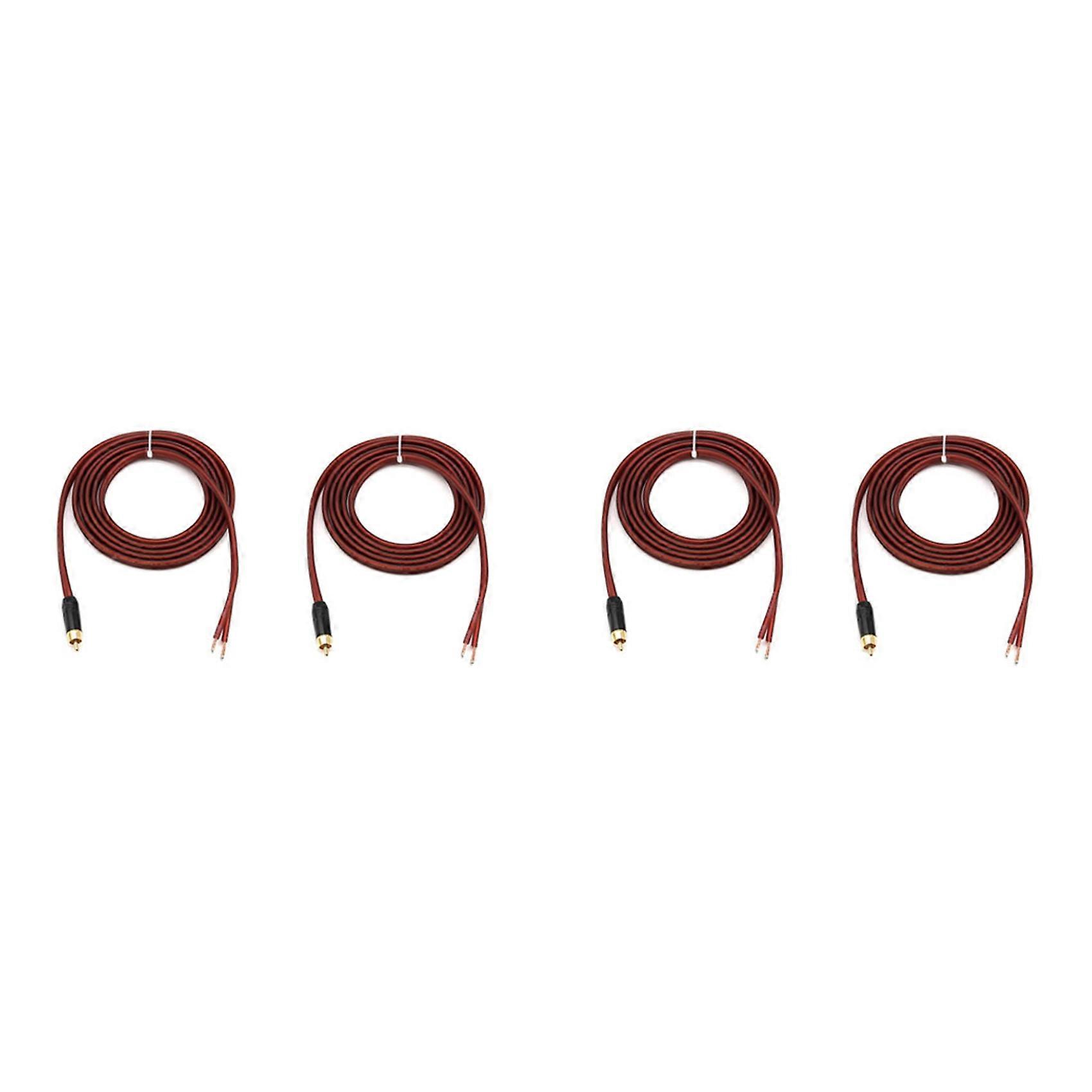 4Pcs RCA Speaker Cable Bare Wire Speaker Wire to RCA Plug,Replace RCA Plug Connector Adapter to Bare Wire Open Audio