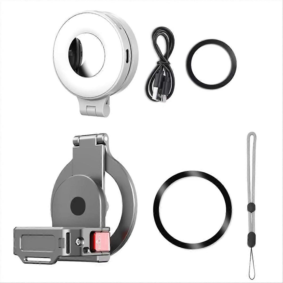 Magnetic Adapter with Fill Light for Pocket 3 Teleprompter Mount Base Camera Live Streaming Bracket Expansion Frame