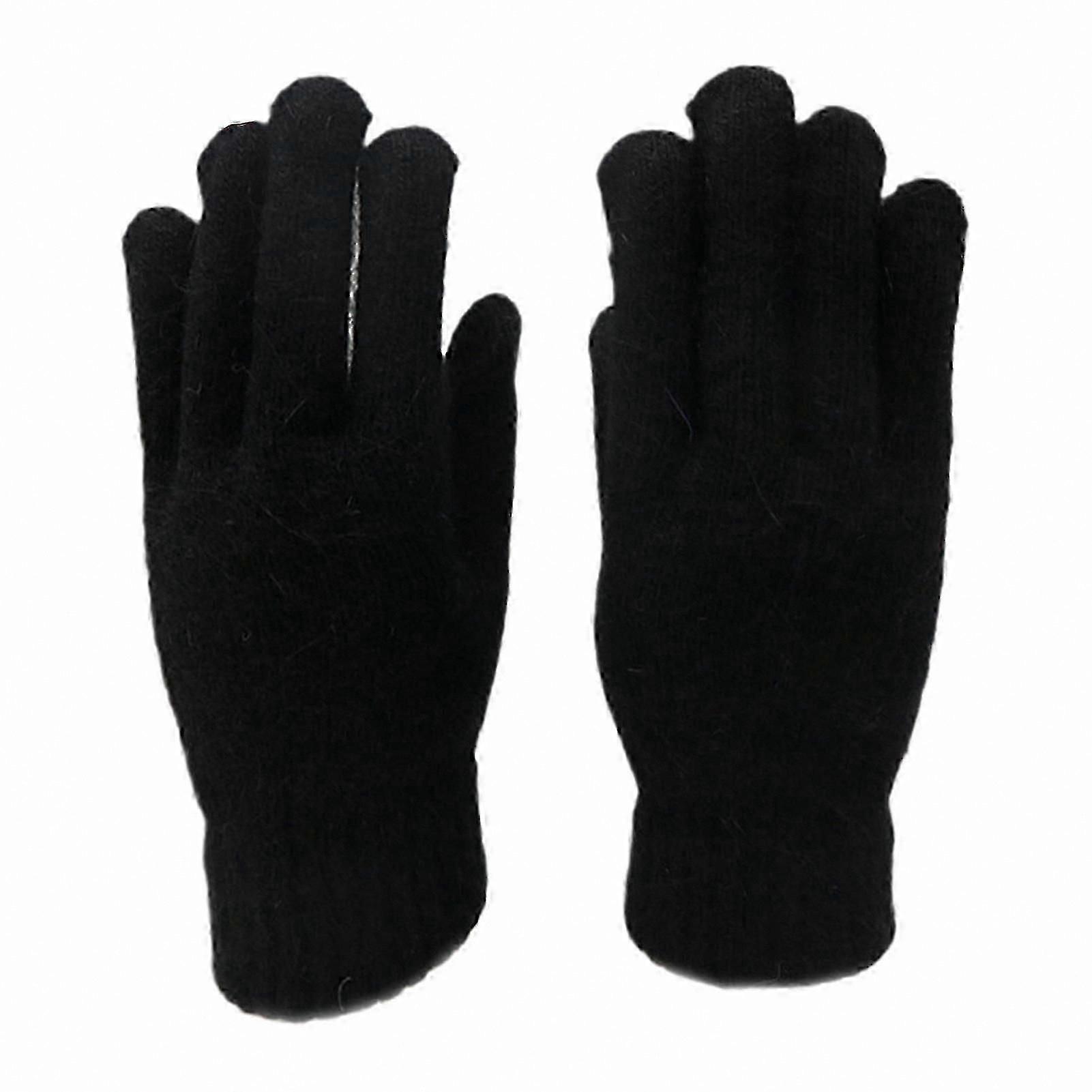 Herrhandskar med stickning - Varma ullfingerhandskar för vintermode i kallt väder