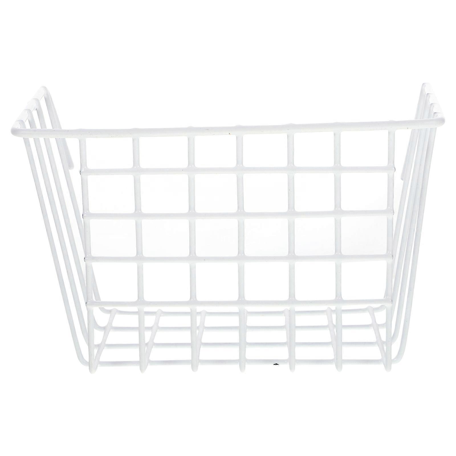Storage Basket Wire Basket for Storage 2Pcs White Iron Hanging Rack