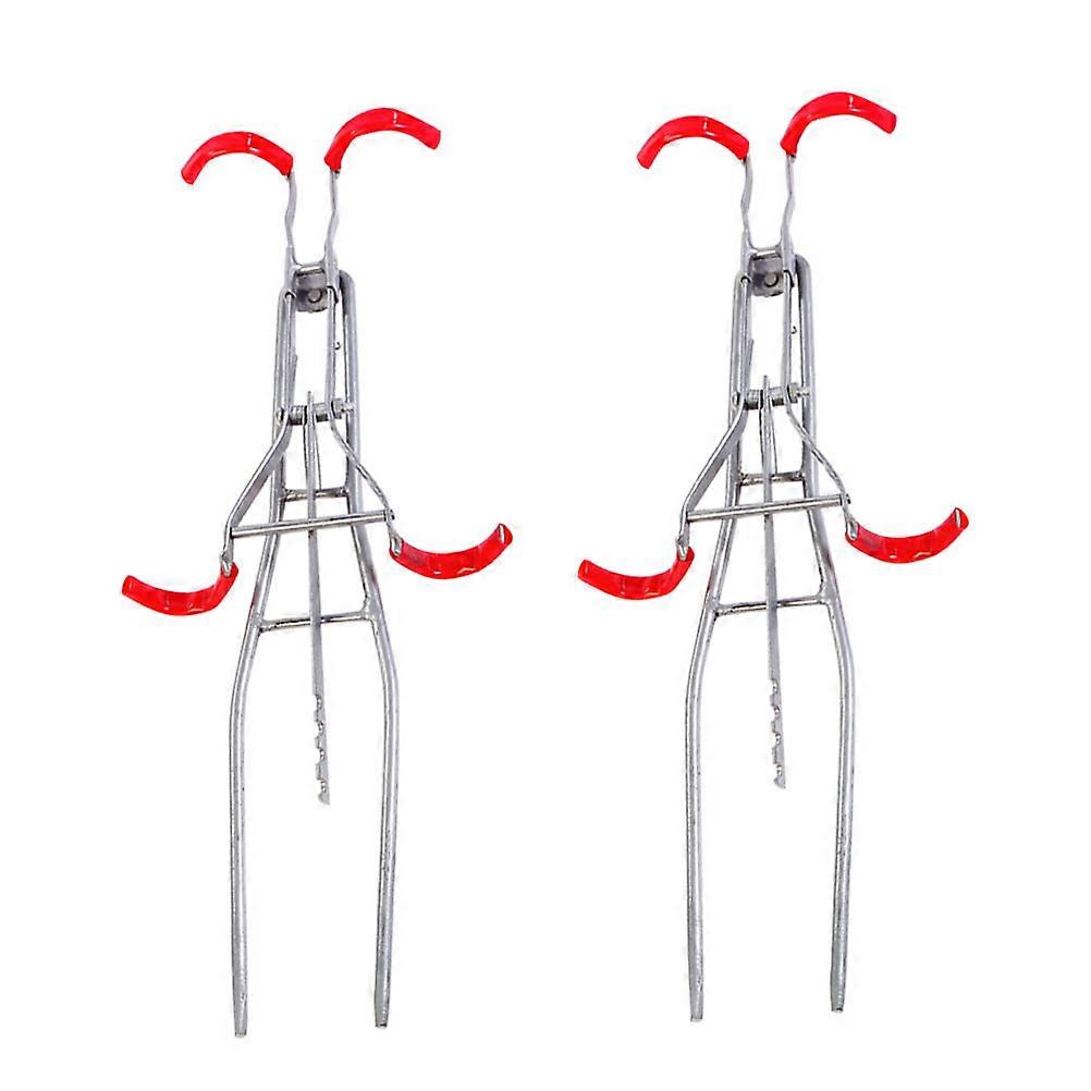 Silver Double Rod Pole Holders Adjustable Fishing Rod Holder 2Pcs
