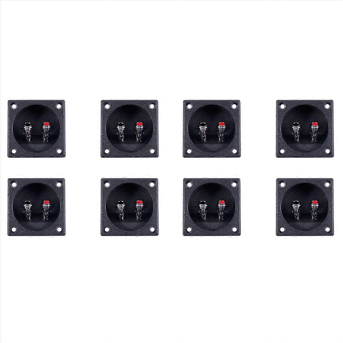 Square Shape Double Binding Post Type Speaker Box Terminal Cup Black