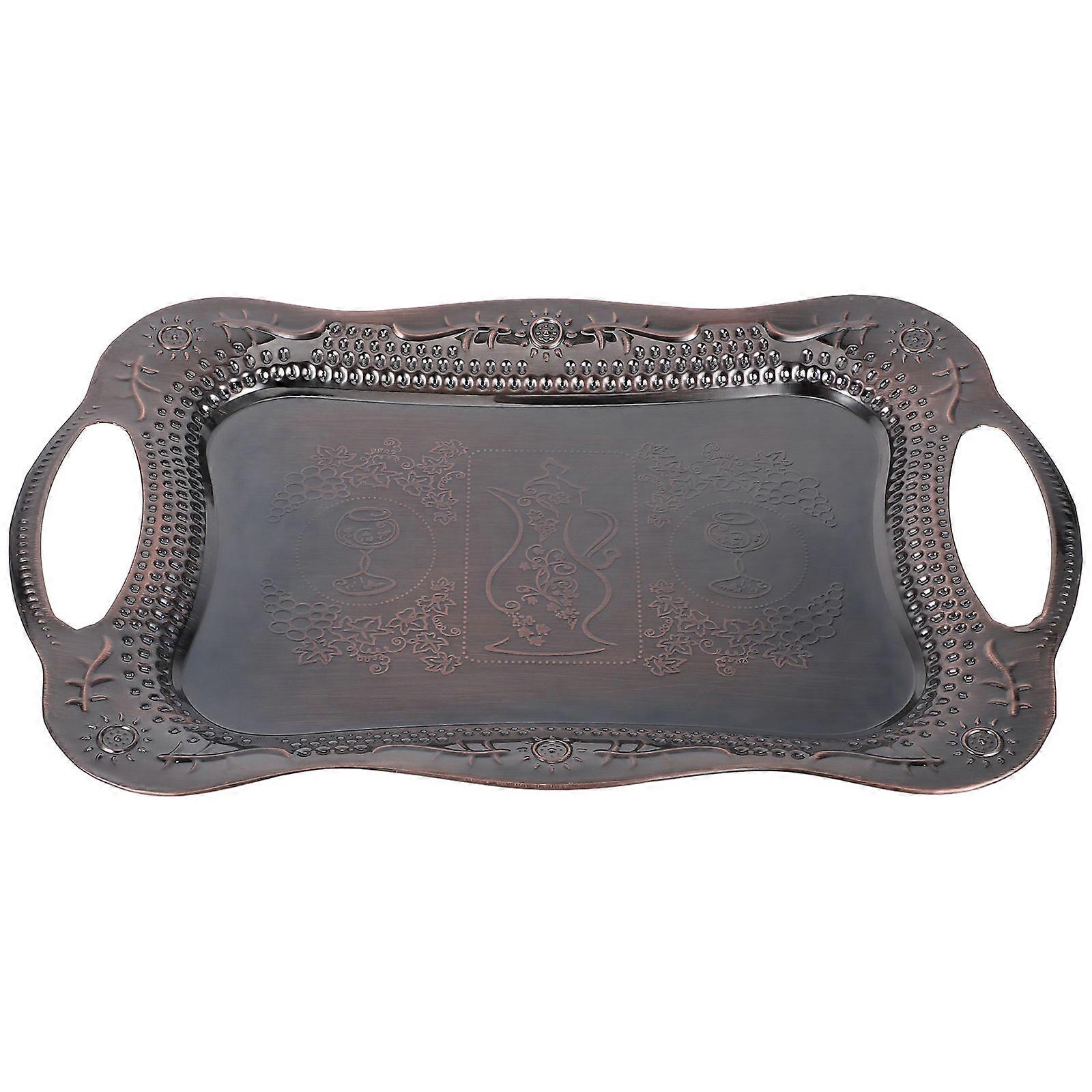 Stainless Steel Serving Tray for Storage with Handles Rectangular