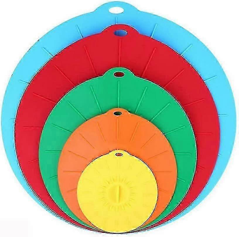Reusable silicone lids for frying pans and casseroles, heat-resistant suction seal for any round container.