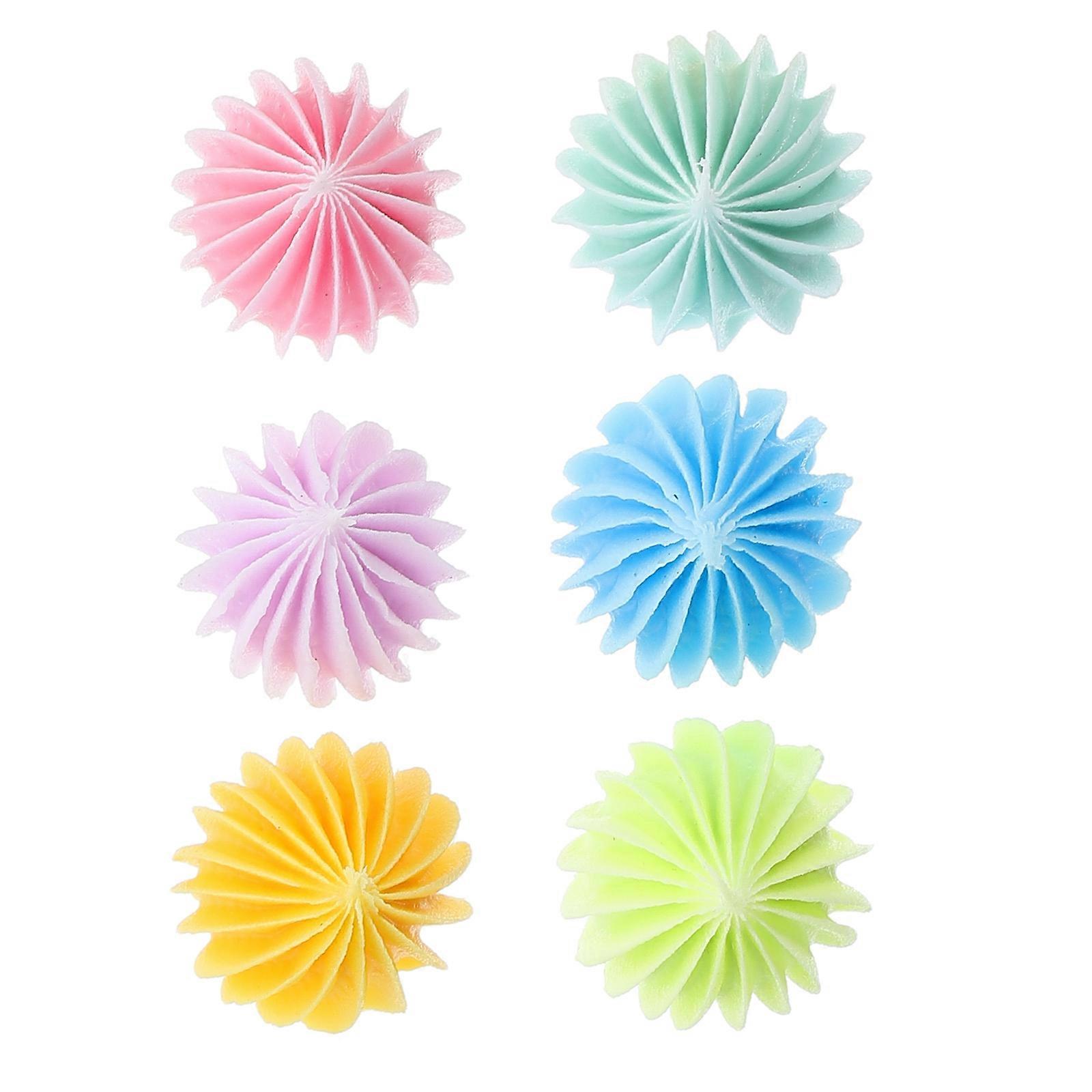 Simulation Ice Cream Cake Model for Decor 6Pcs Assorted Color PVC Toy Set