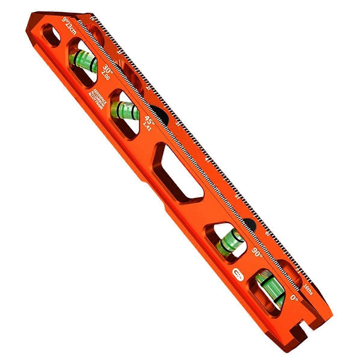 1Pc Mini High- Scale Level Ruler, Magnetic Pipeline Leveling & Measuring Tool 9inch