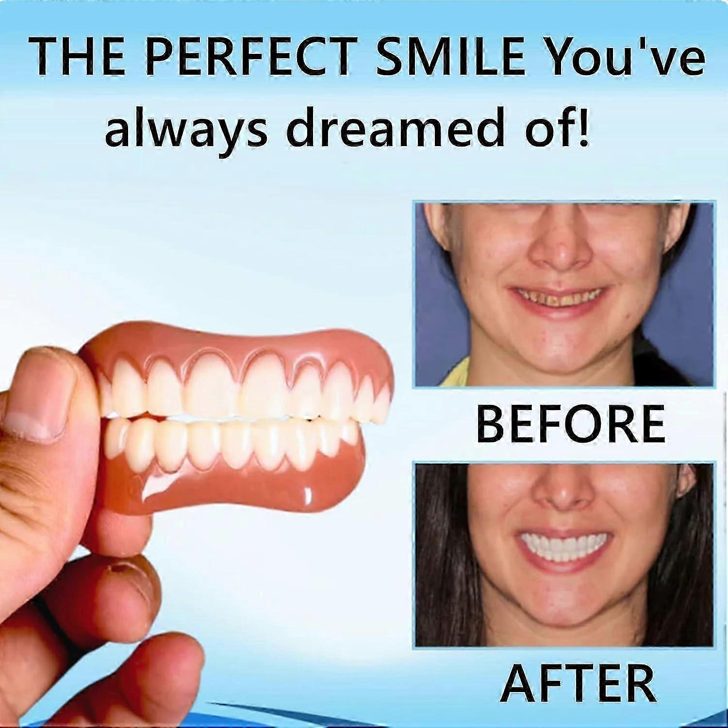 Premium Denture Set, Advanced Customized Full Silicone Dentures, Comfortable Soft Fit, 1 Piece