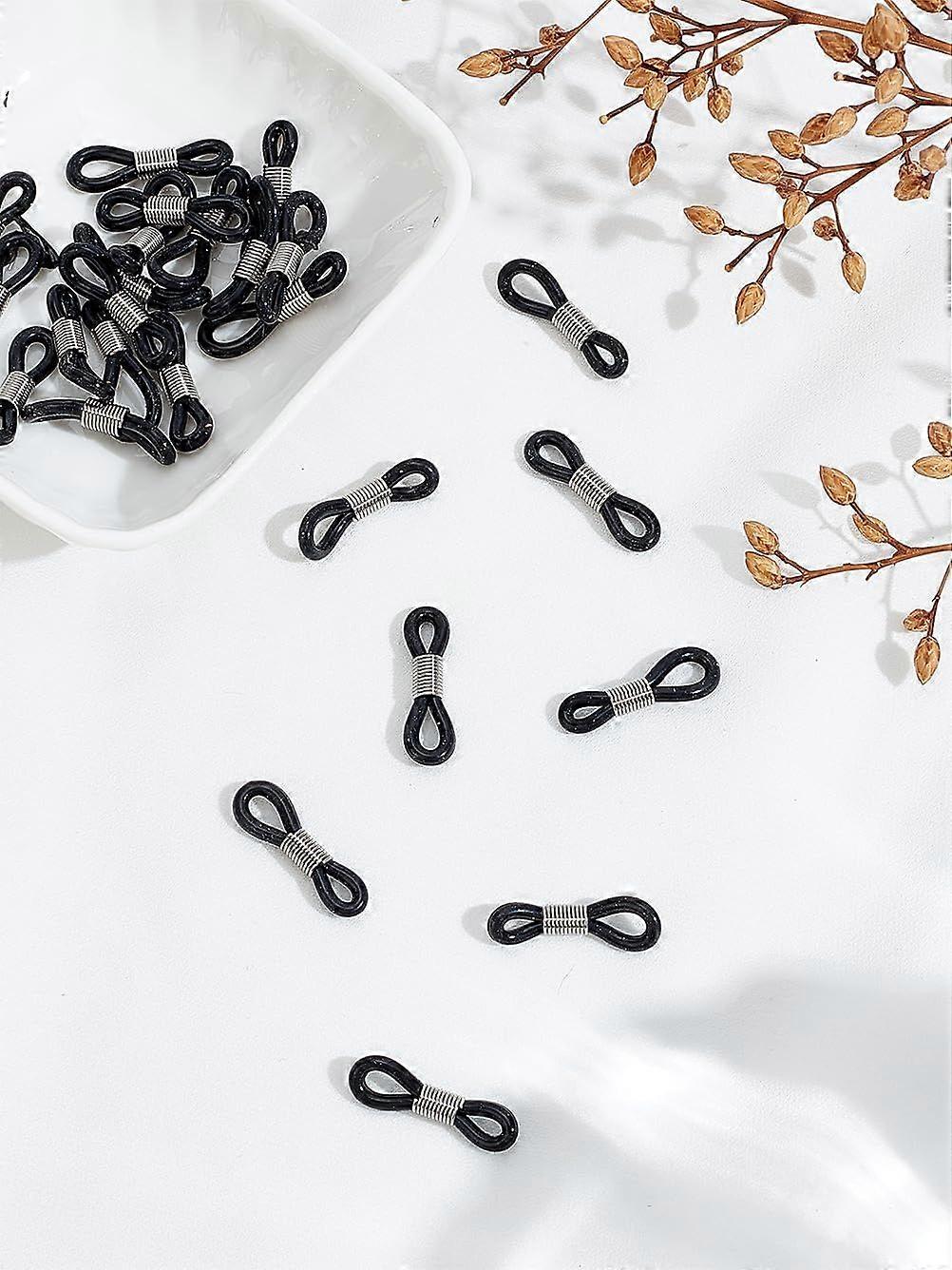 40Pcs Glasses Rubber Loop Ends Eyeglass Ear Grips Eyeglass Holders for Spectacle Reading Sports 20x5mm