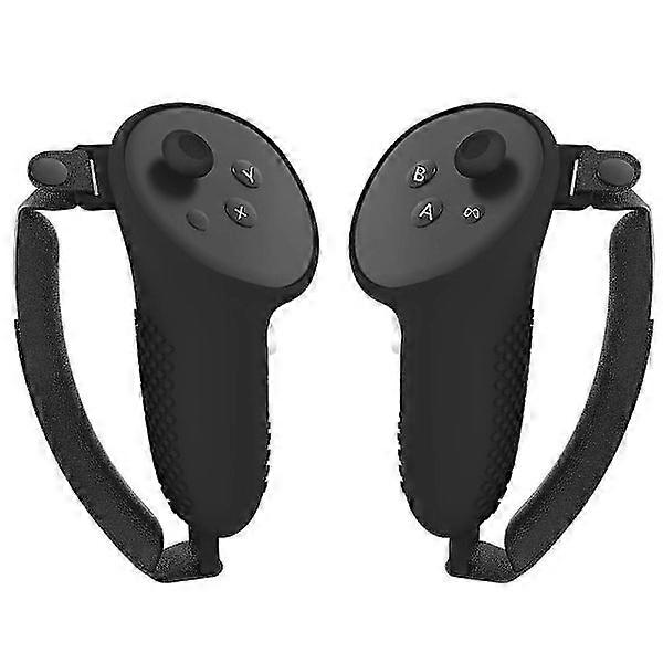 Grip protector for Meta Quest 3 controllers, non-slip silicone cover with adjustable knuckle strap