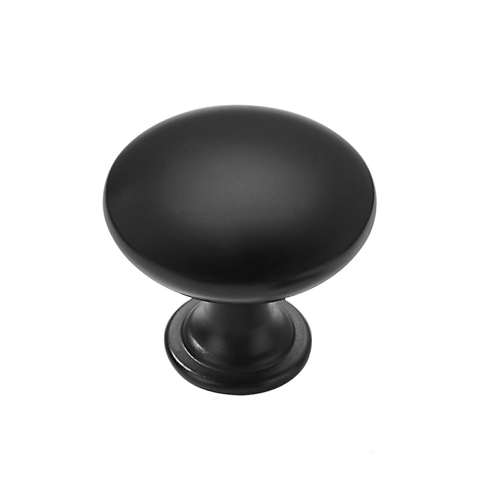 10 Pack Matte Black Cabinet Knobs Solid Zinc Alloy Drawer Knobs Round Mushroom Dresser Pulls