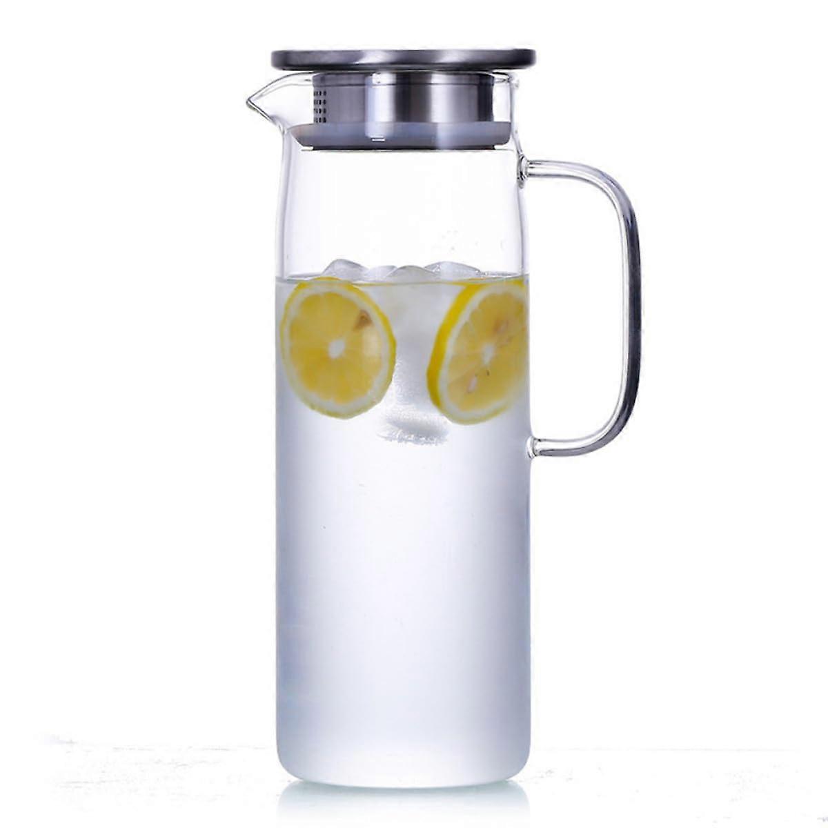 Heat Resistant Glass Kettle with Lid, Clear Thickened Pitcher for Hot or Cold Drinks with Eagle Spout