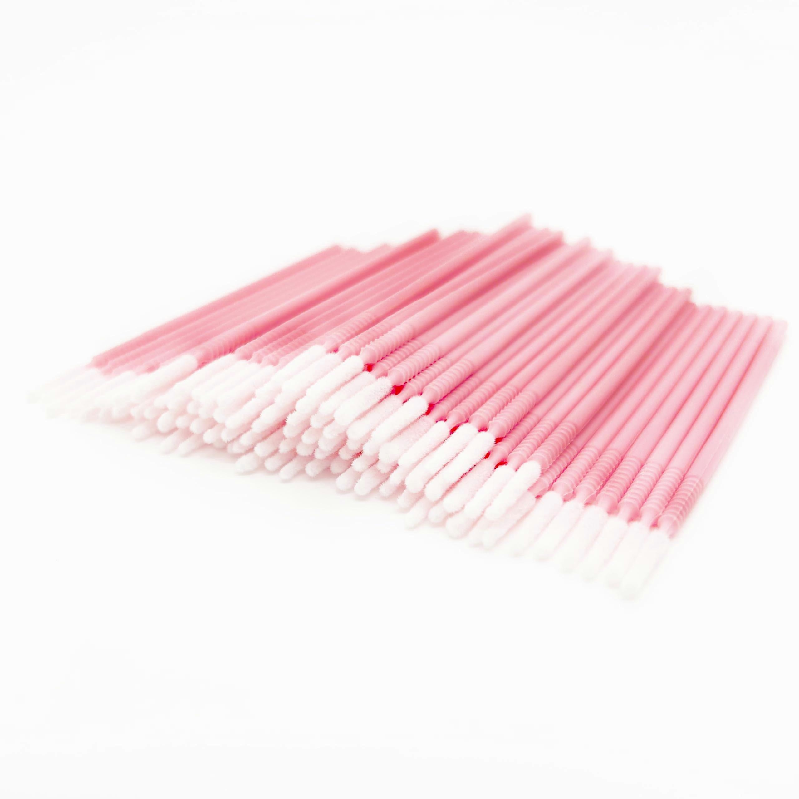 200pcs Eyelash Extension Microbrush Long Tip Applicators with ShedResistant Bristles DPINK