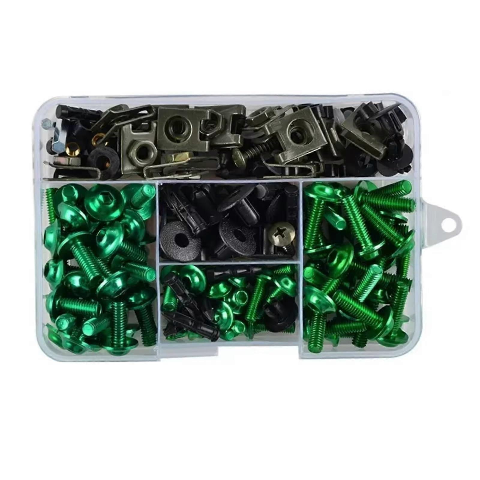 Motorcycle Fairing Bolt Kit Green Screws Nuts Washers for Honda XLV Transalp NX XRV Easy Install