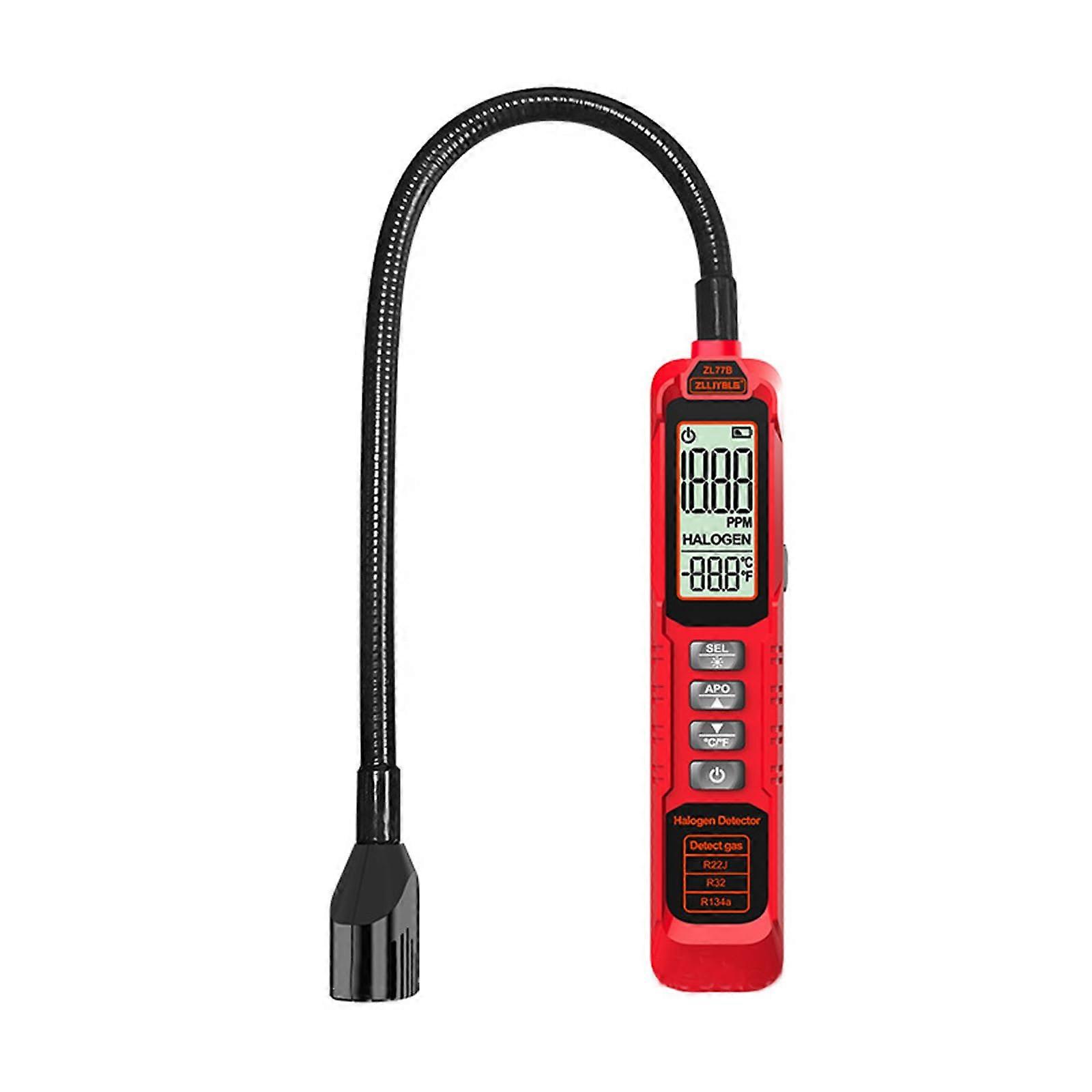 HVAC Refrigerant Leak Detector with Alarm, Adjustable Sensitivity, Flexible Probe for CFCs HCFCs