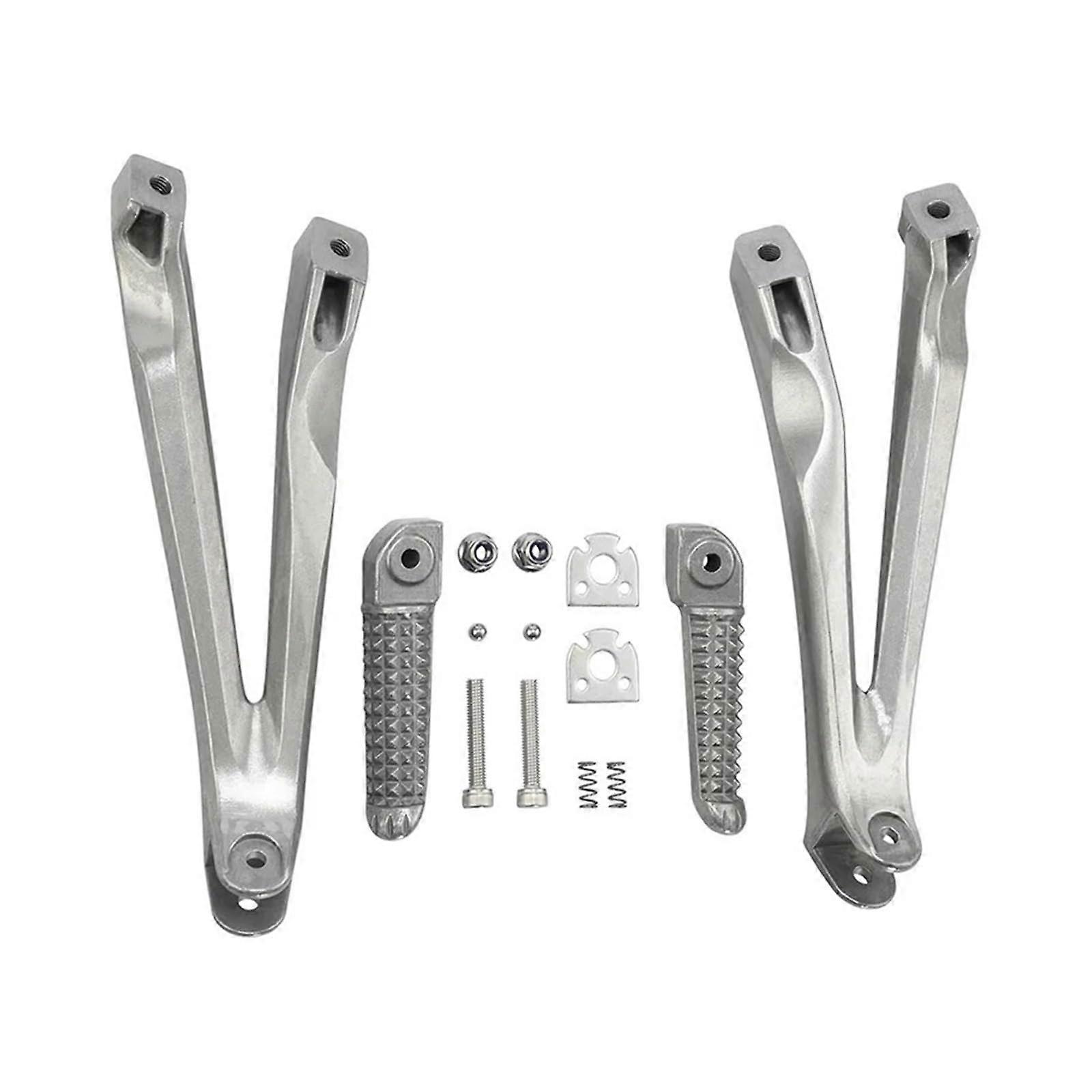 Silver Motorcycle Foot Pegs Kit Rearsets for YZF R1 20042008 with Precision Control and Durable Aluminum