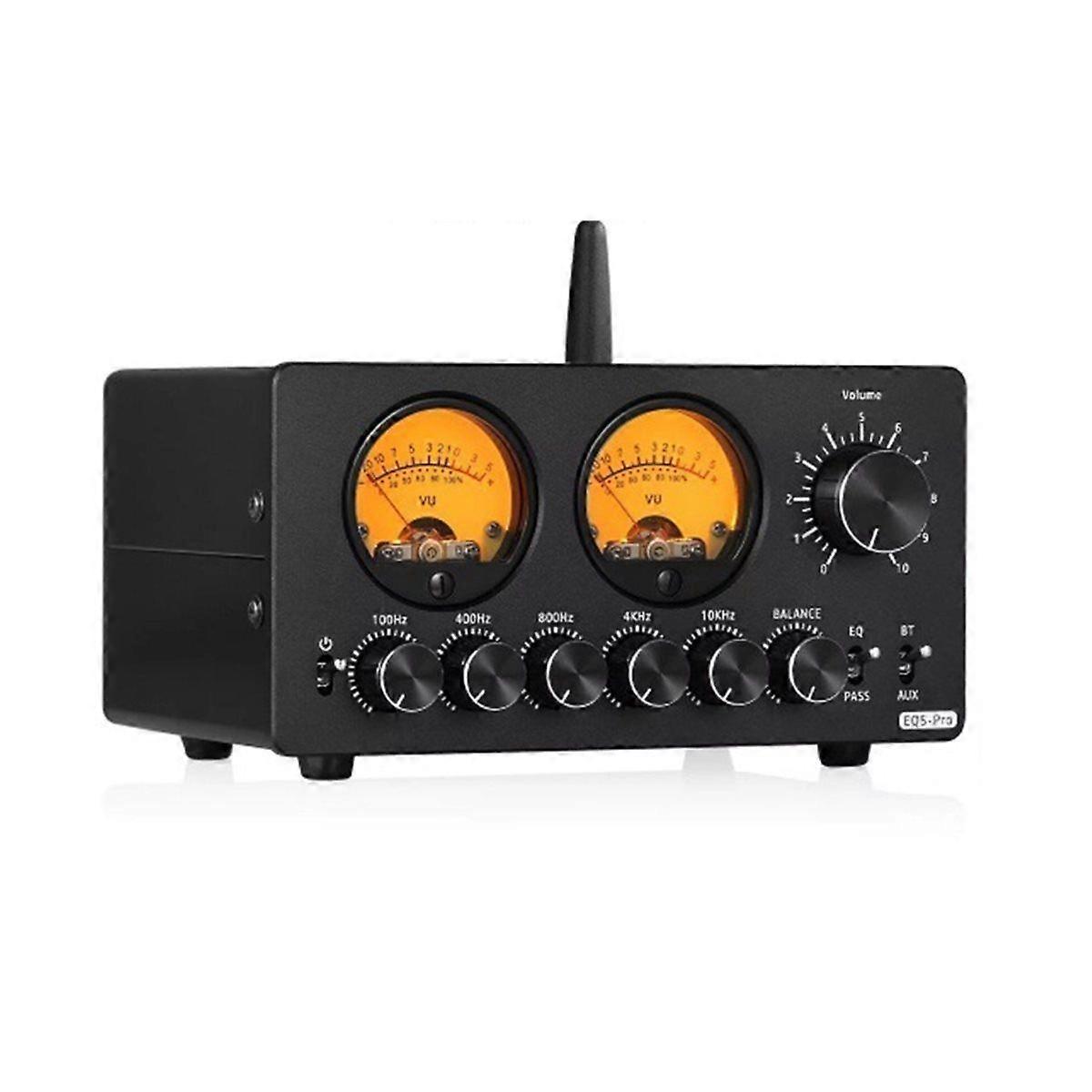 EQ5 PRO Mini 5-Band EQ Preamp Stereo Bluetooth Equalizer Home Desk Audio Processor with VU Meter