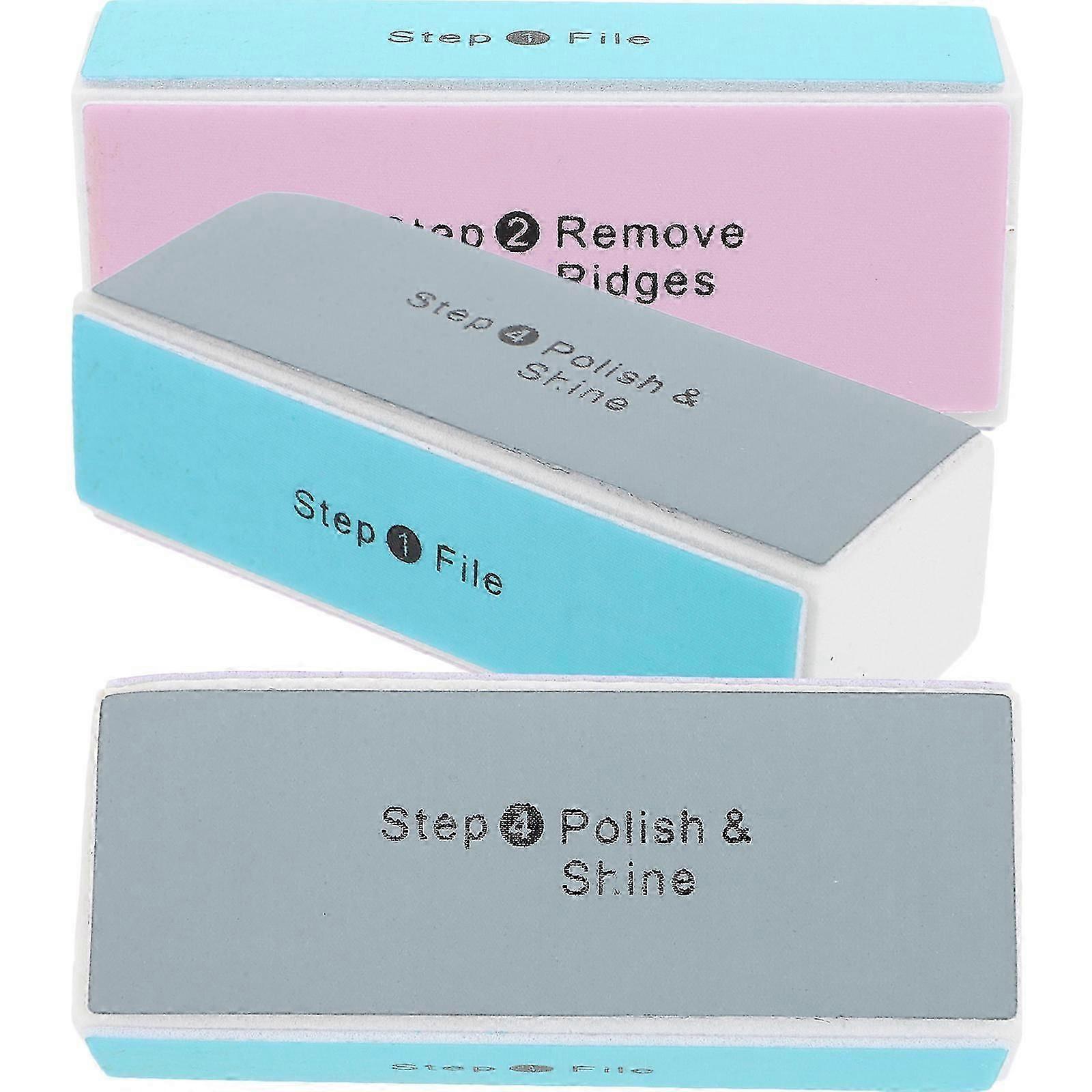 Fingernail Polishers Nail Polishing Blocks Manicure Files Trimming Shaping Random Color 3Pcs