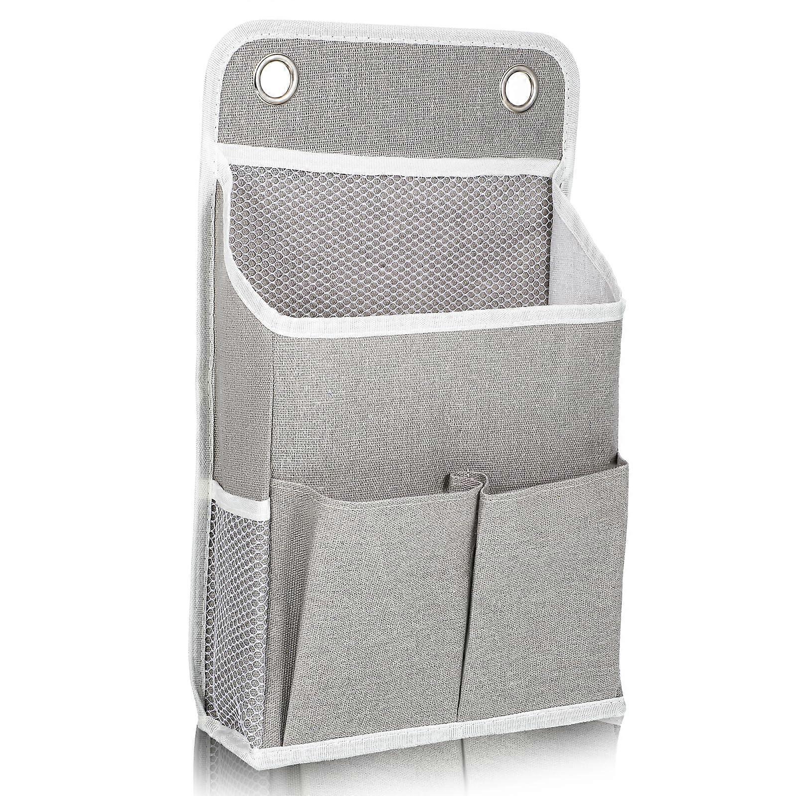 Wall Hanging Organizer with MultiPockets, Fabric Hanging Storage Basket for Home Office Dorm Grey