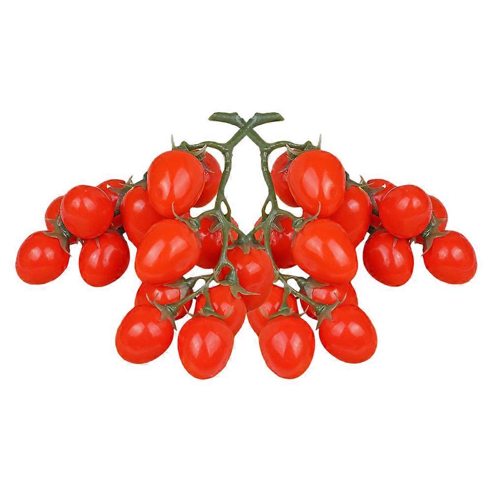 Simulation Cherry Tomatoes Foam Props for Decoration 2Pcs Bright Red Color