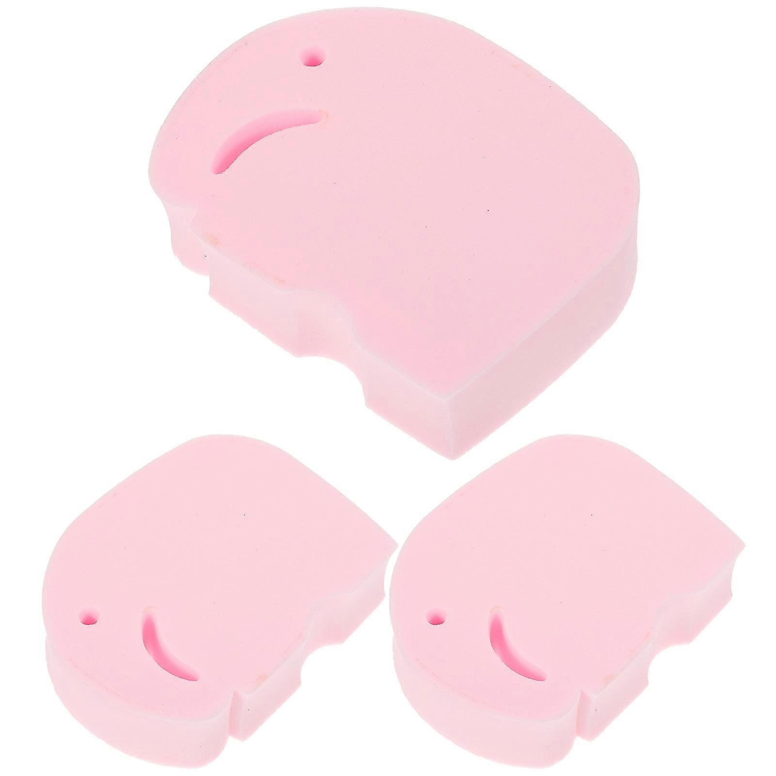 Body Scrubber Double-Sided Bath Sponge for Showering 3Pcs Pink Pva