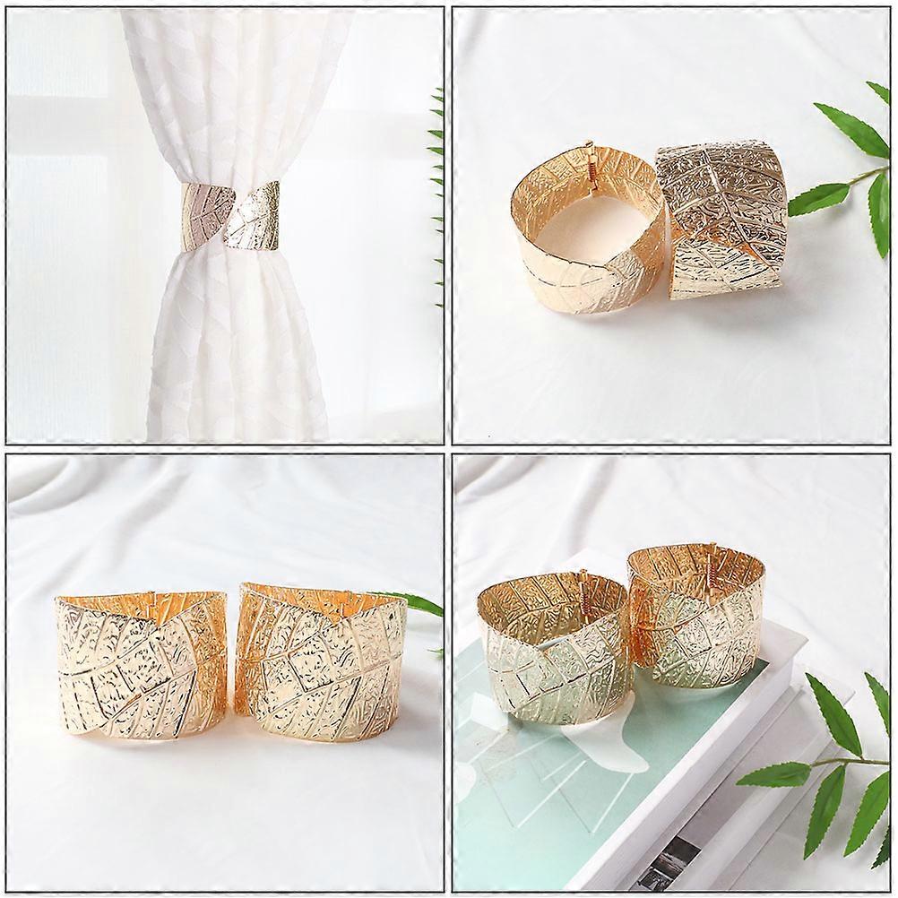 Decorative Curtain Fastener Alloy Curtain Tiebacks for Decor 2Pcs Leaf Shape