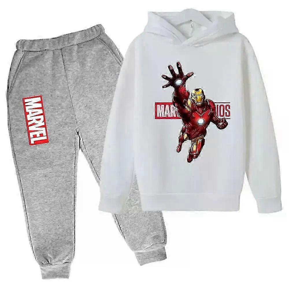 2025 Marvel Iron Man Kids Hoodies 2pcs Set Boy Girl Spring Autumn Sweatshirt Clothes Superhero Tracksuits Children Hooded Pants Suit