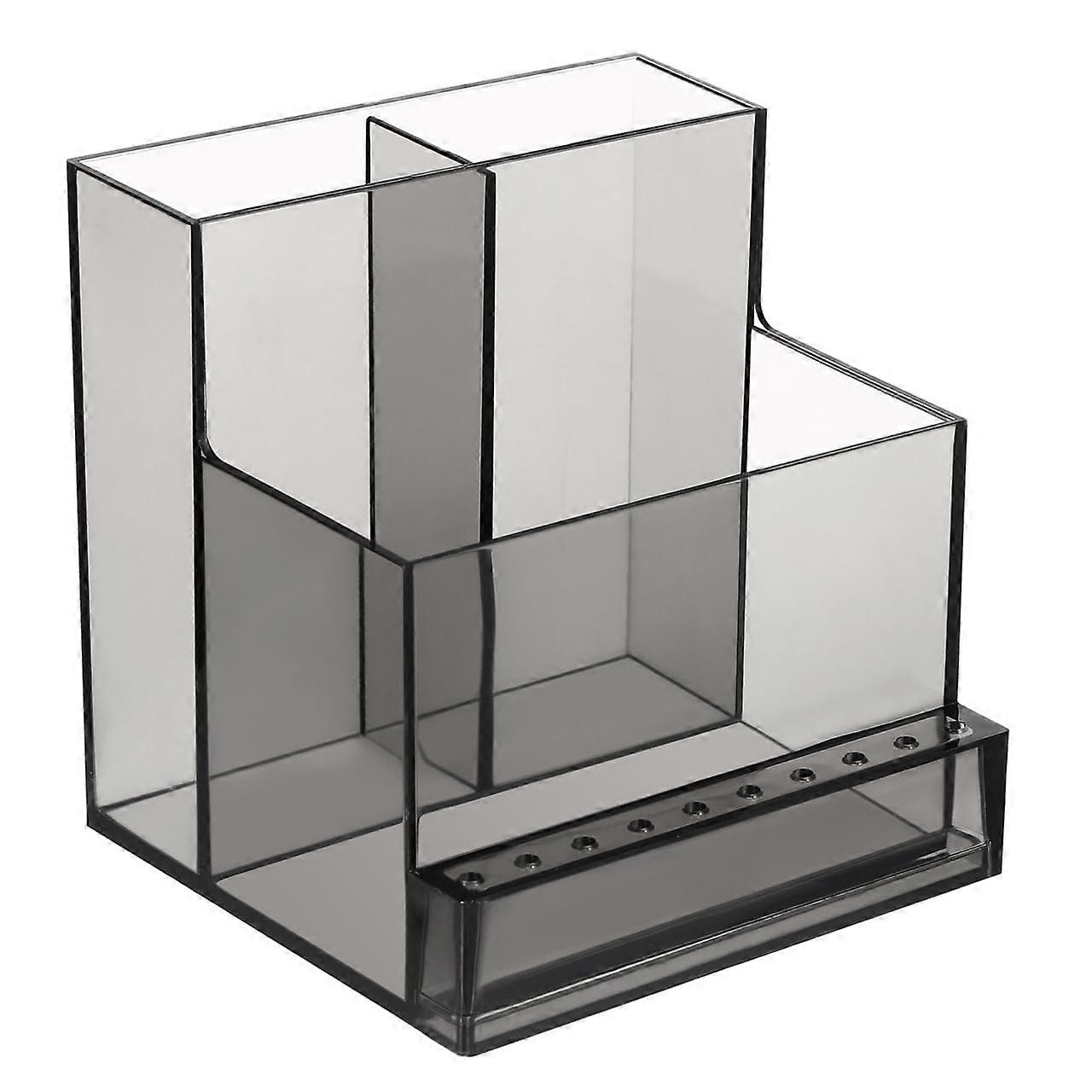 Nail Drill Bit Holder Organizer Plastic Storage Box with 3 Rows Secure Hold for Manicure Tools Black