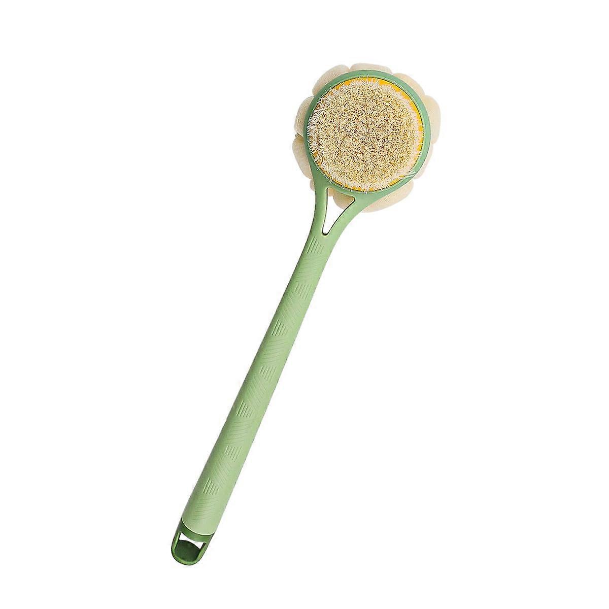 Bath Brush and Back Scrubber with Long Handle, DualSided Soft Bristles, Exfoliating Bath Ball