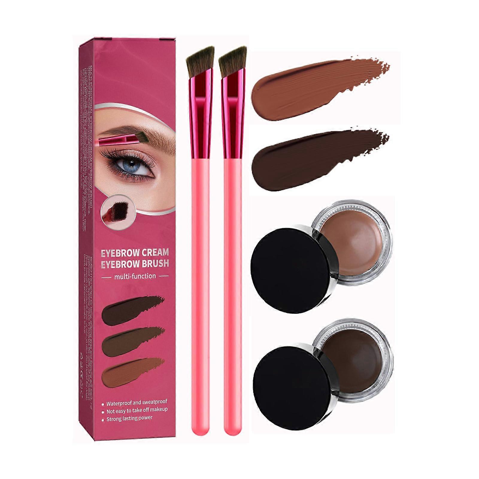 Eyebrow Lamination Kit with 4D Brush and Gel, Microblading Effect, Light Brown and Taupe
