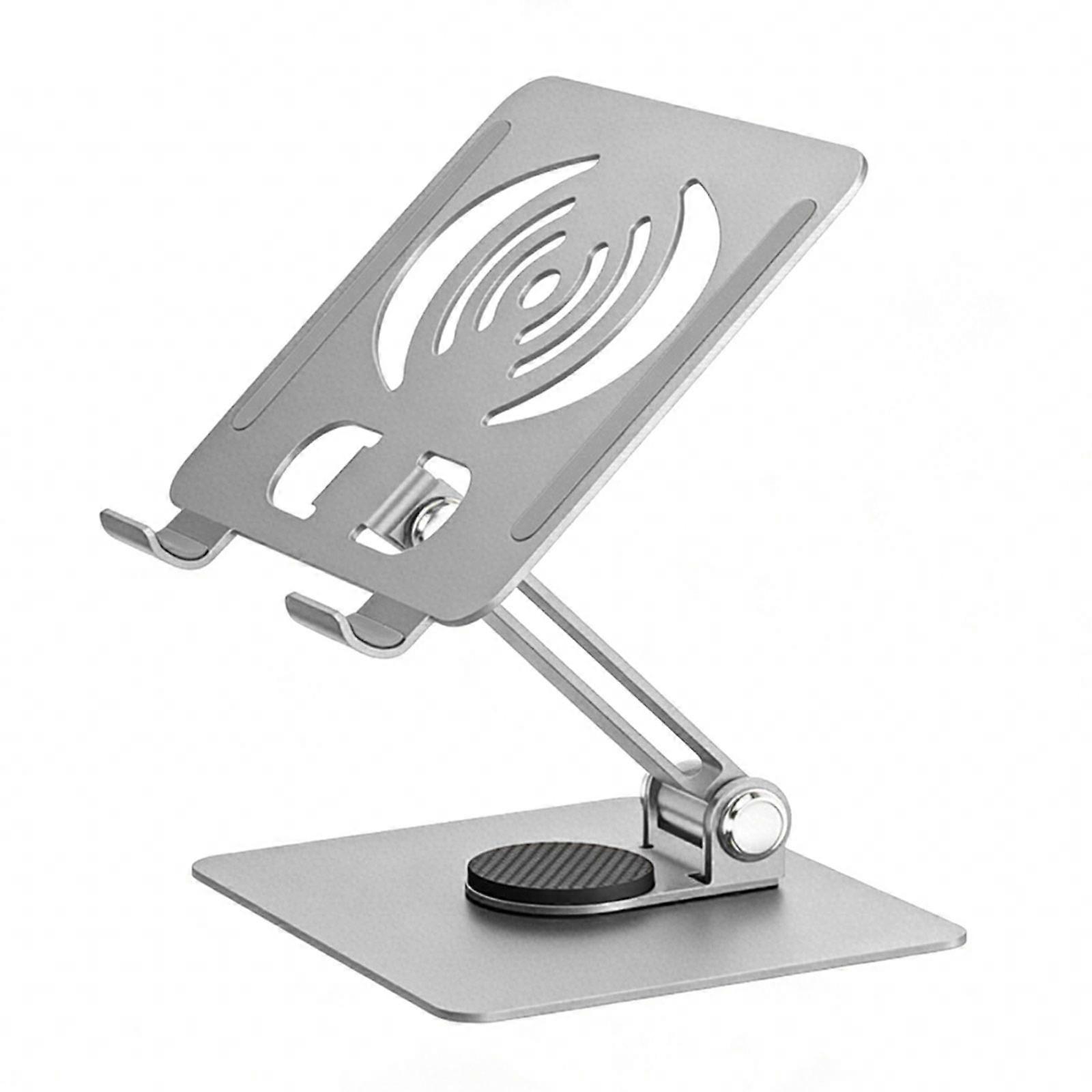 Foldable Tablet Bracket Stand Portable Tablet Bracket Heat Dissipation 360 Degree Rotatable Adjustable Stand for Phone  Silver