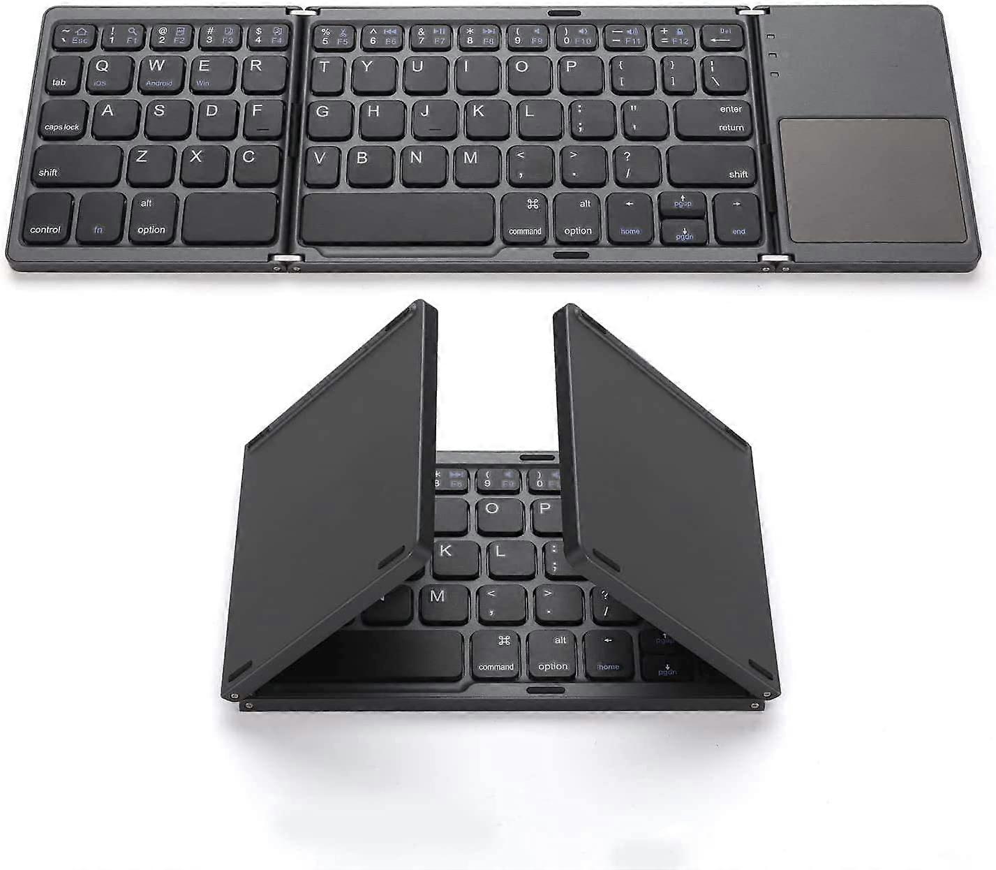 Foldable Bluetooth Keyboard with Touchpad, TriFold Wireless Design for Android iOS Windows Tablet