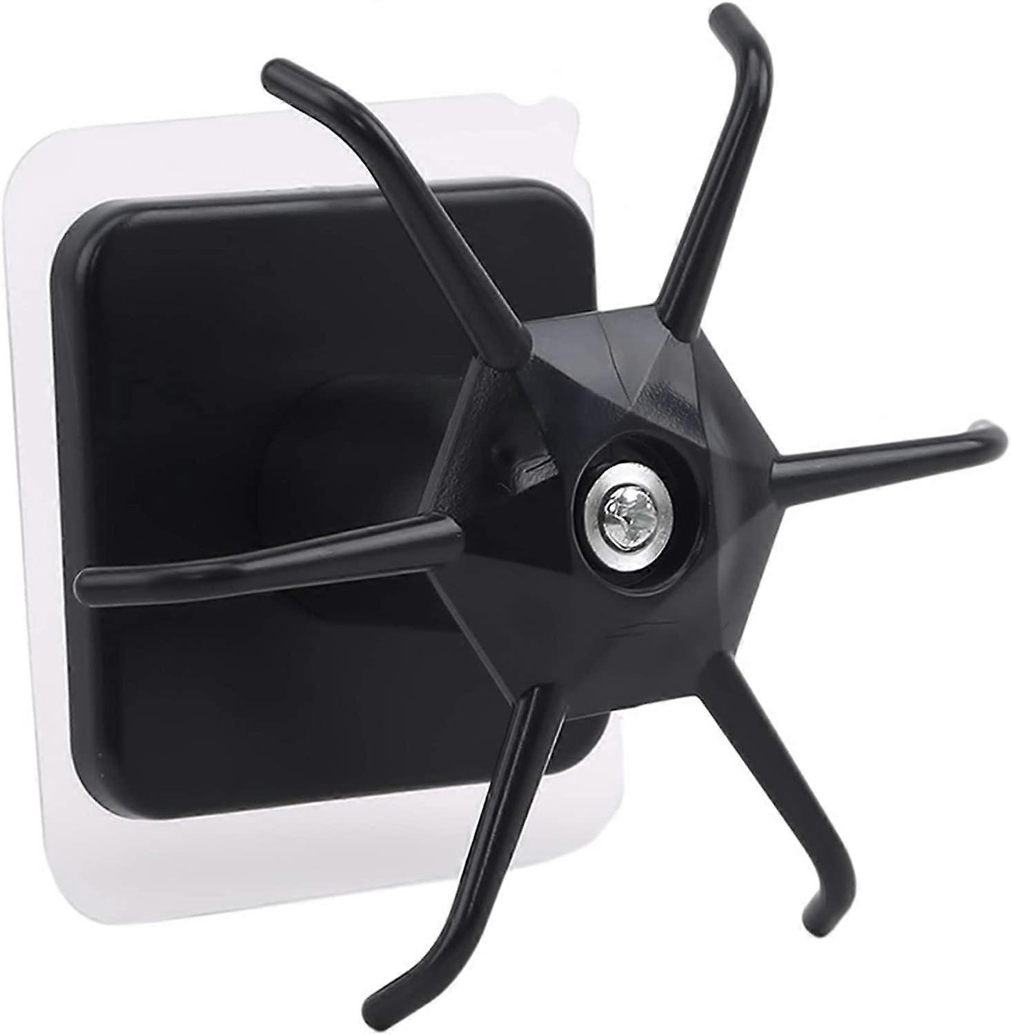 Kitchen Utensil Rack Wall Mounted Hanger with 360° Rotating Hooks Space Saving Spoon Holder Black