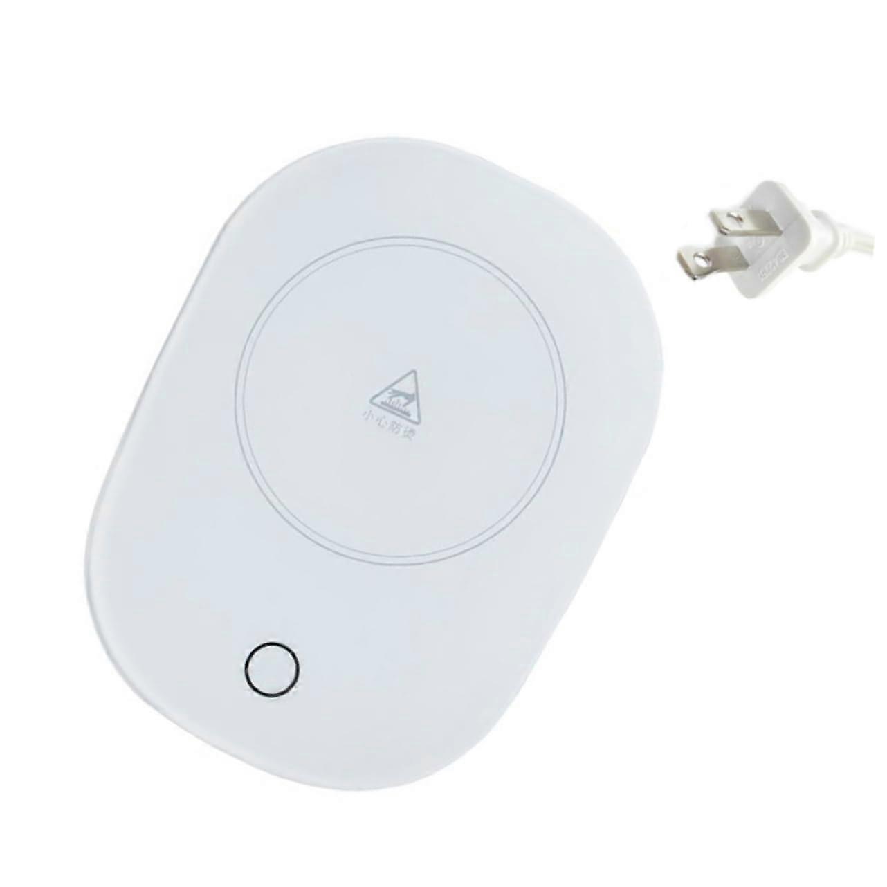 USB Cup Warmer with Fast Heating Plate and AntiSplash Design for Office Desk White US Plug